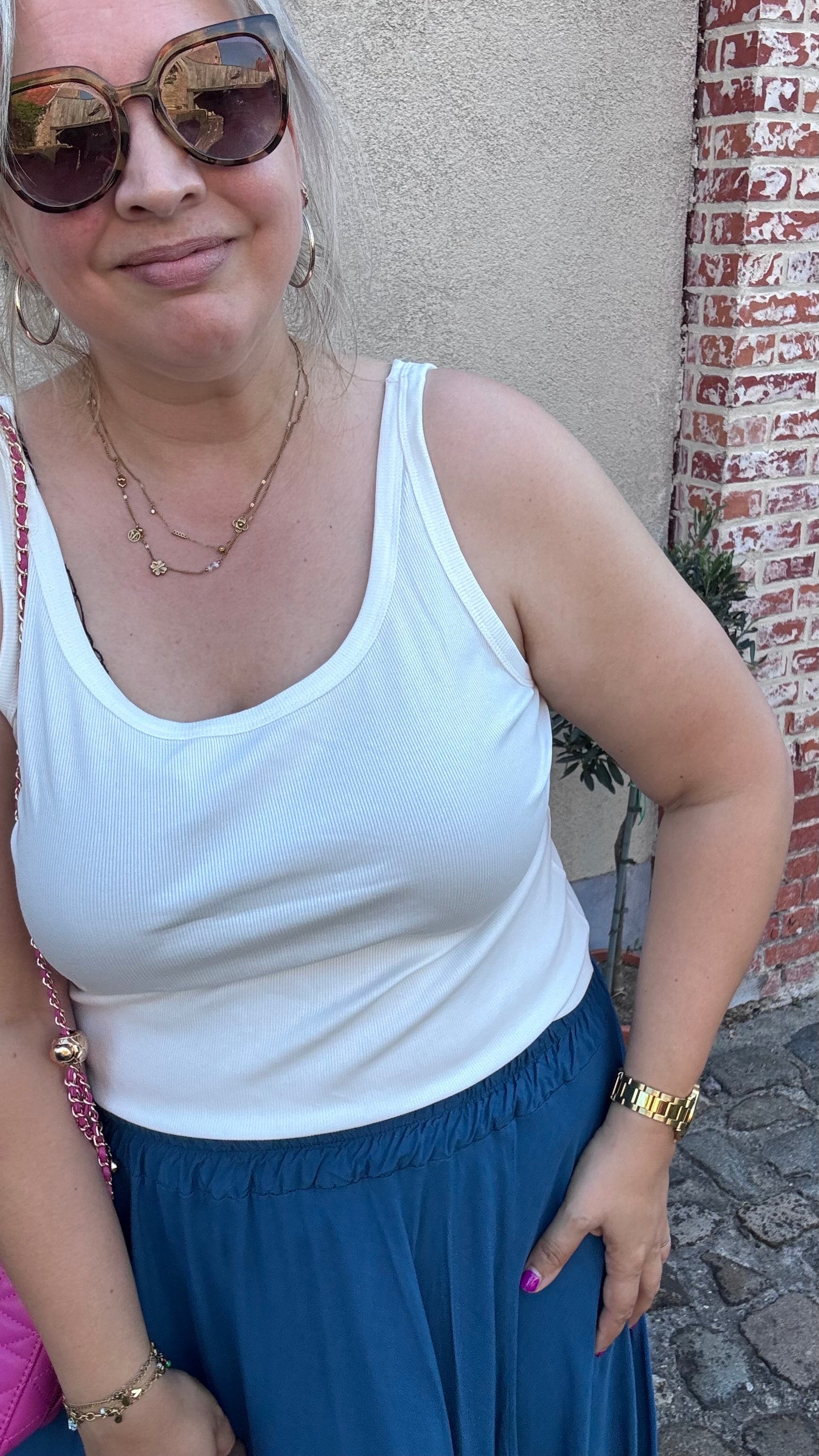 Ribbed top - Wit
