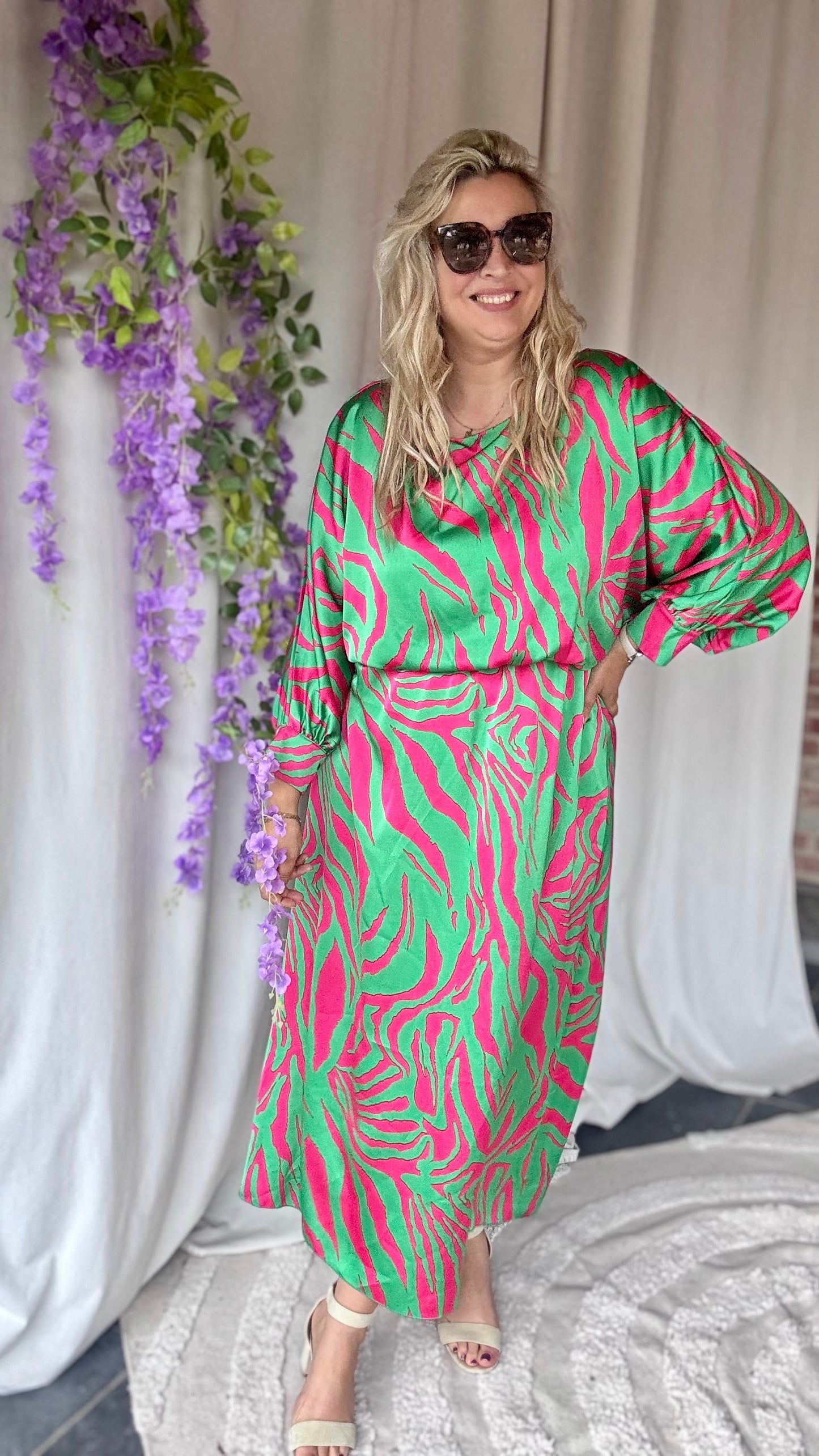 Bellini dress green/pink