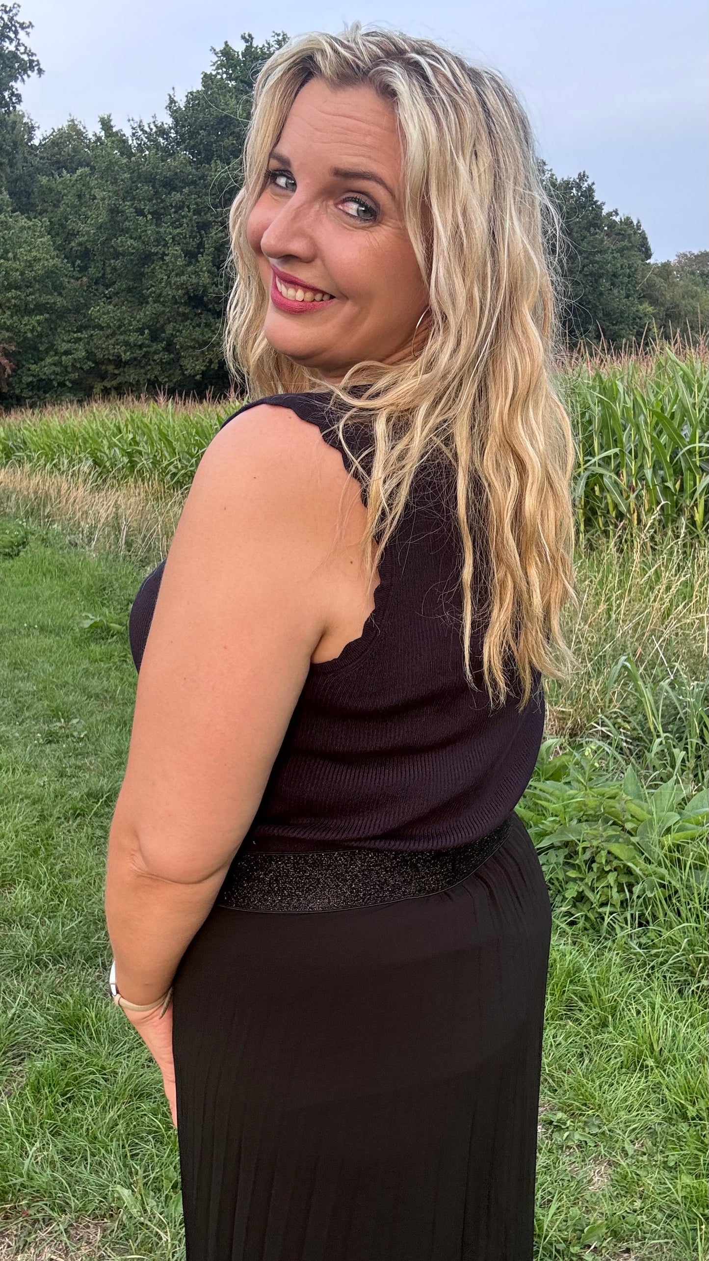 Rita top - Donkerblauw