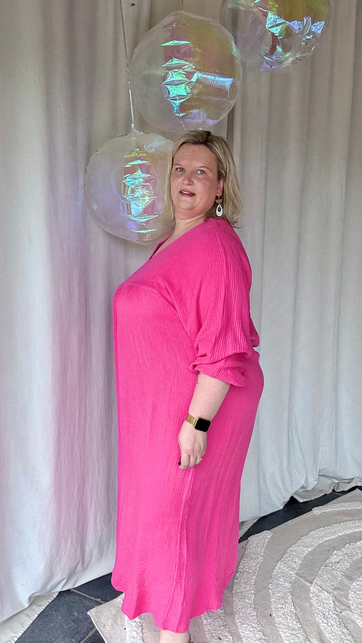 Sunset tetra dress roze