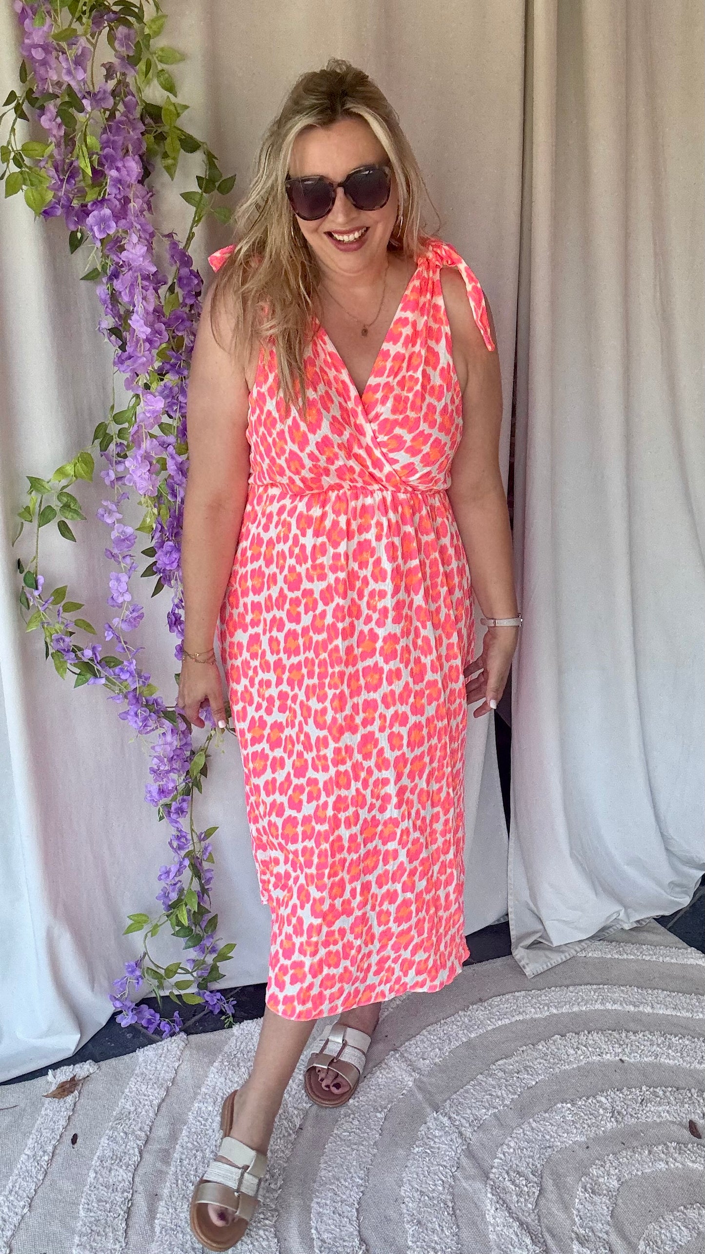 Neon jungle long dress