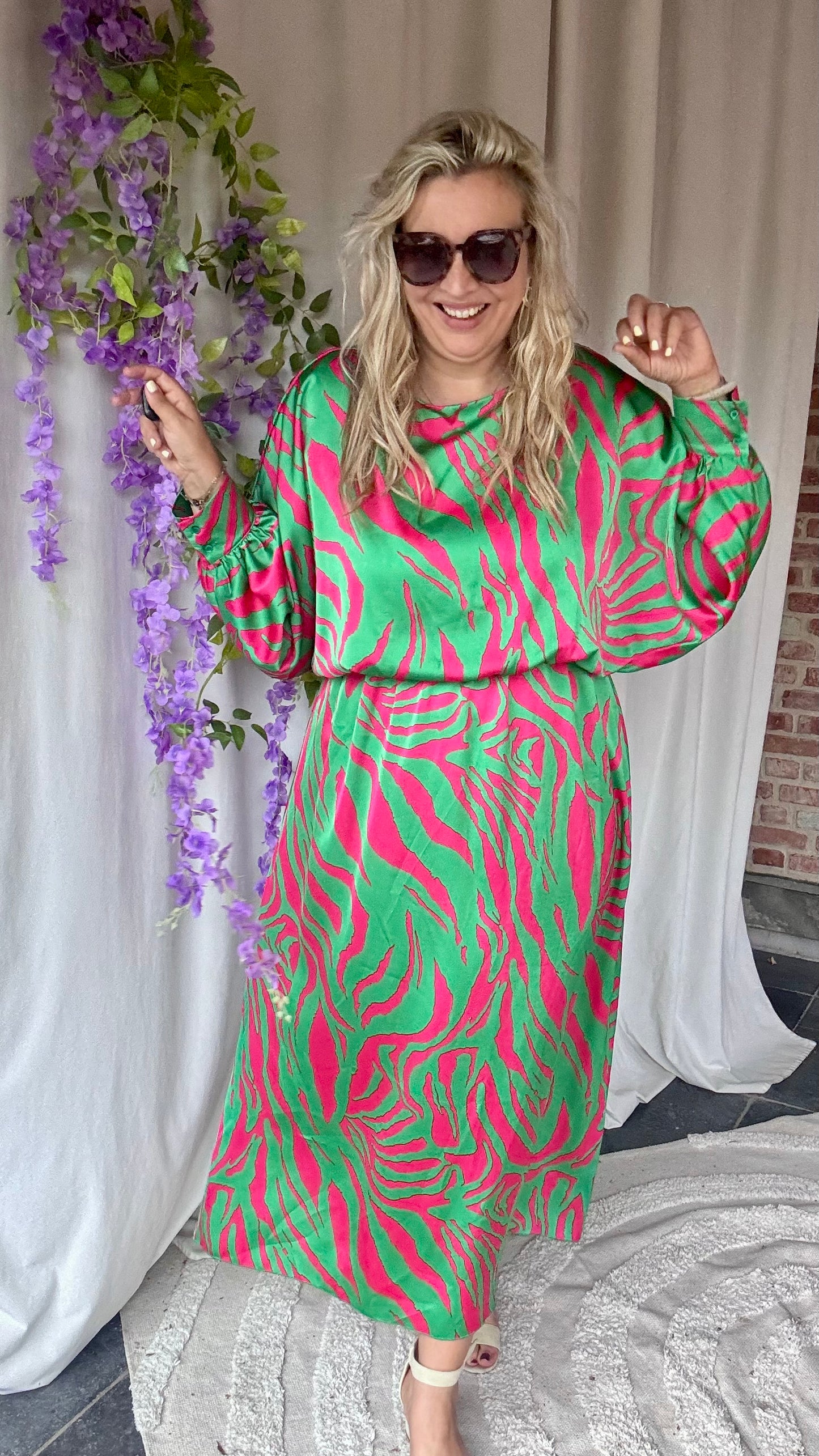 Bellini dress green/pink