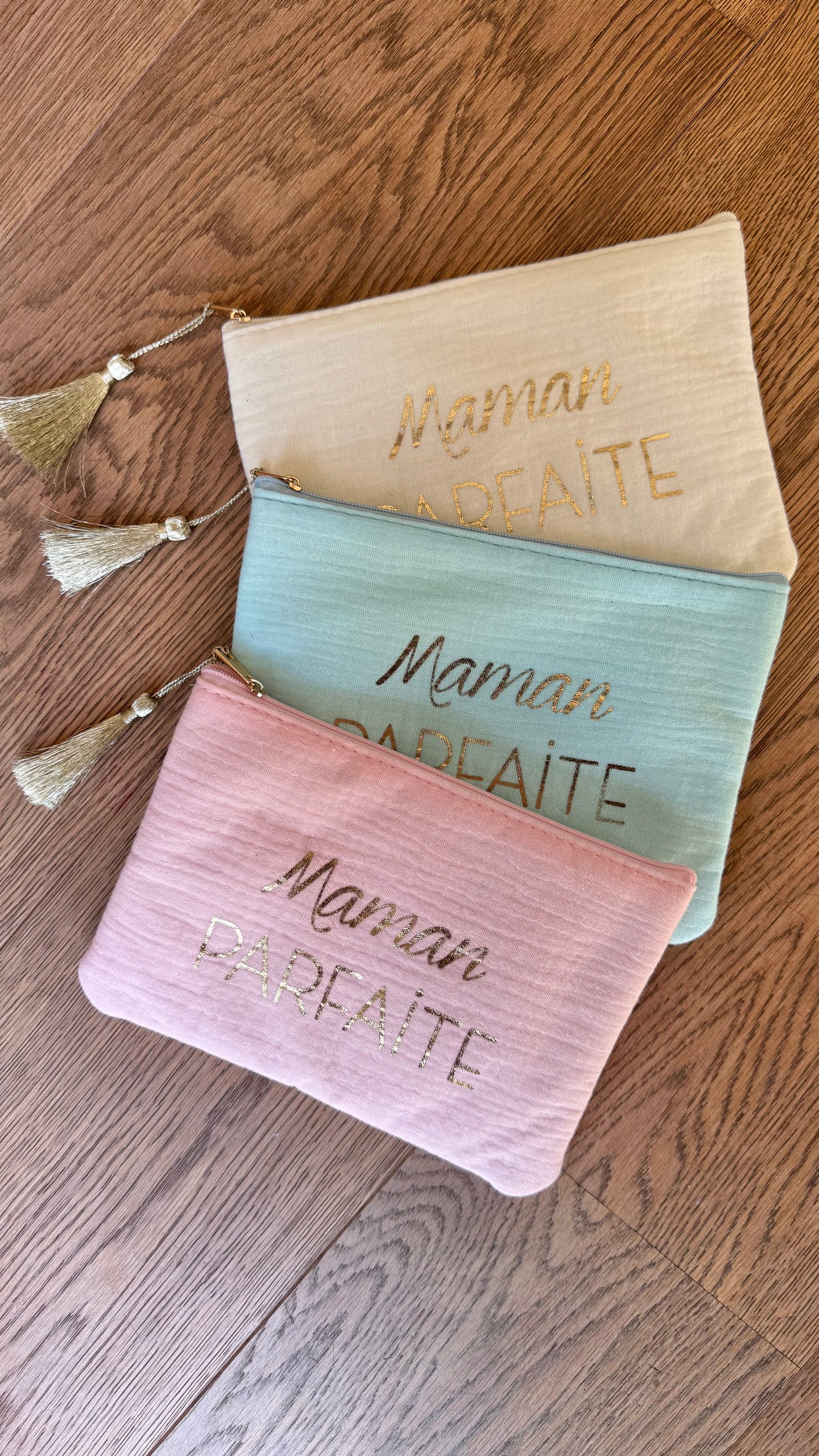 Make-up tasje "Maman parfaite" blauw