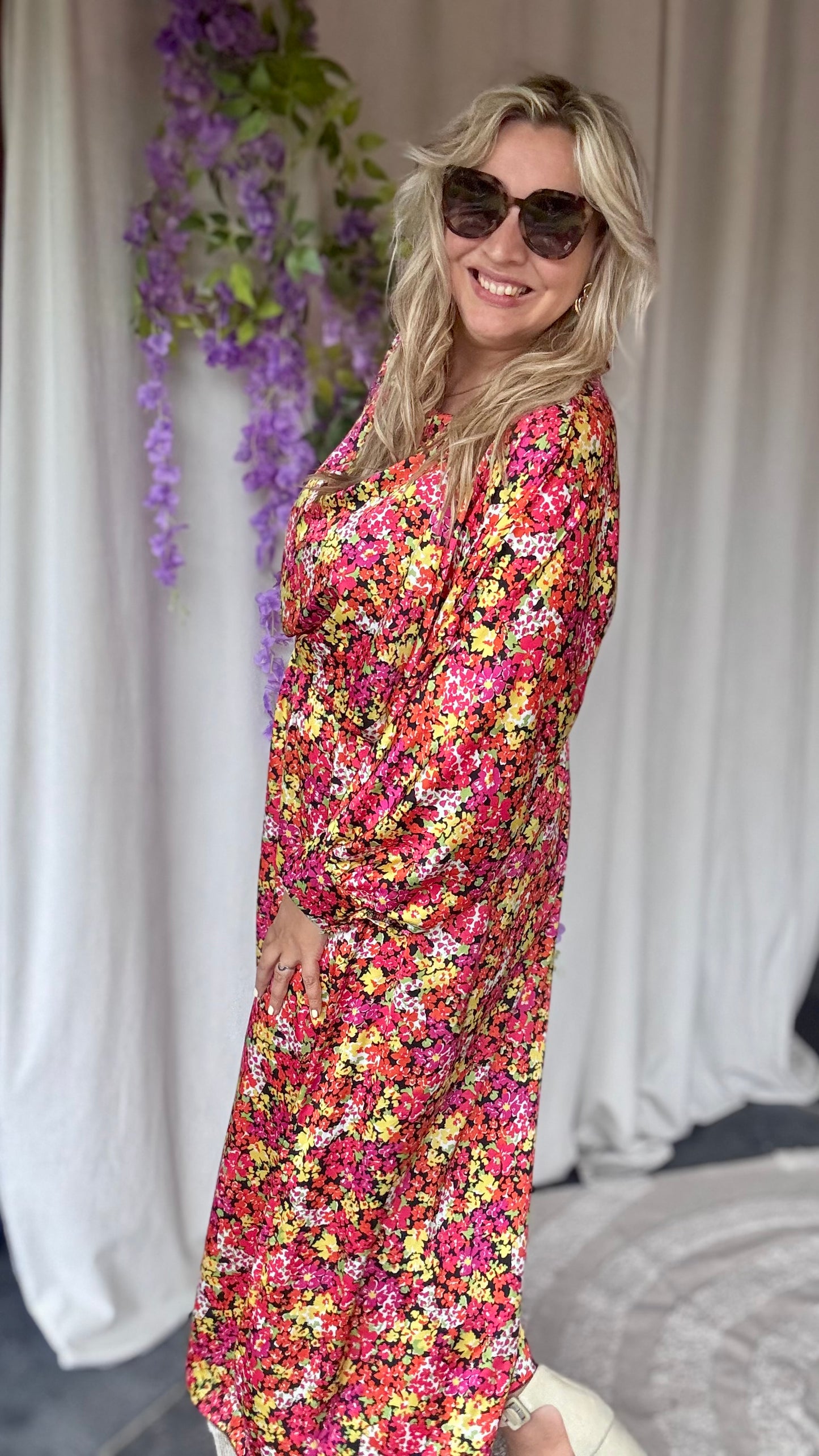 Bellini dress orange flowers