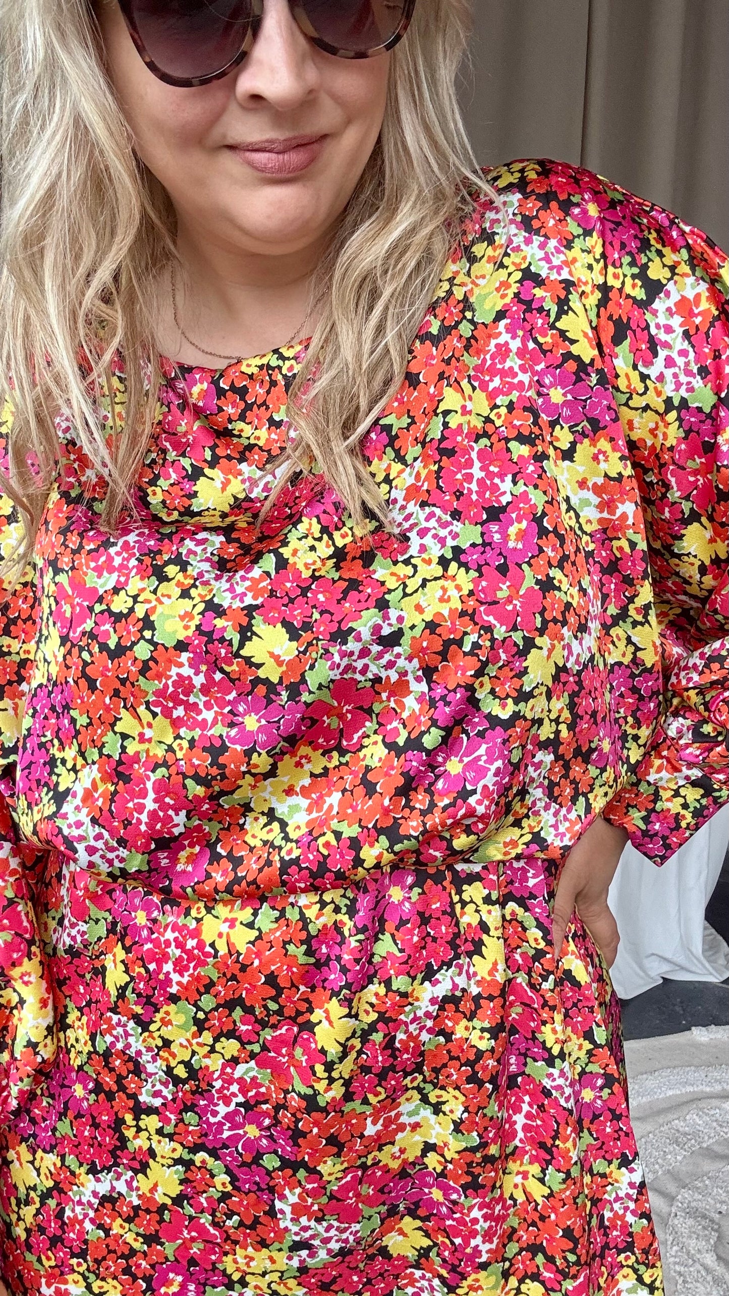 Bellini dress orange flowers