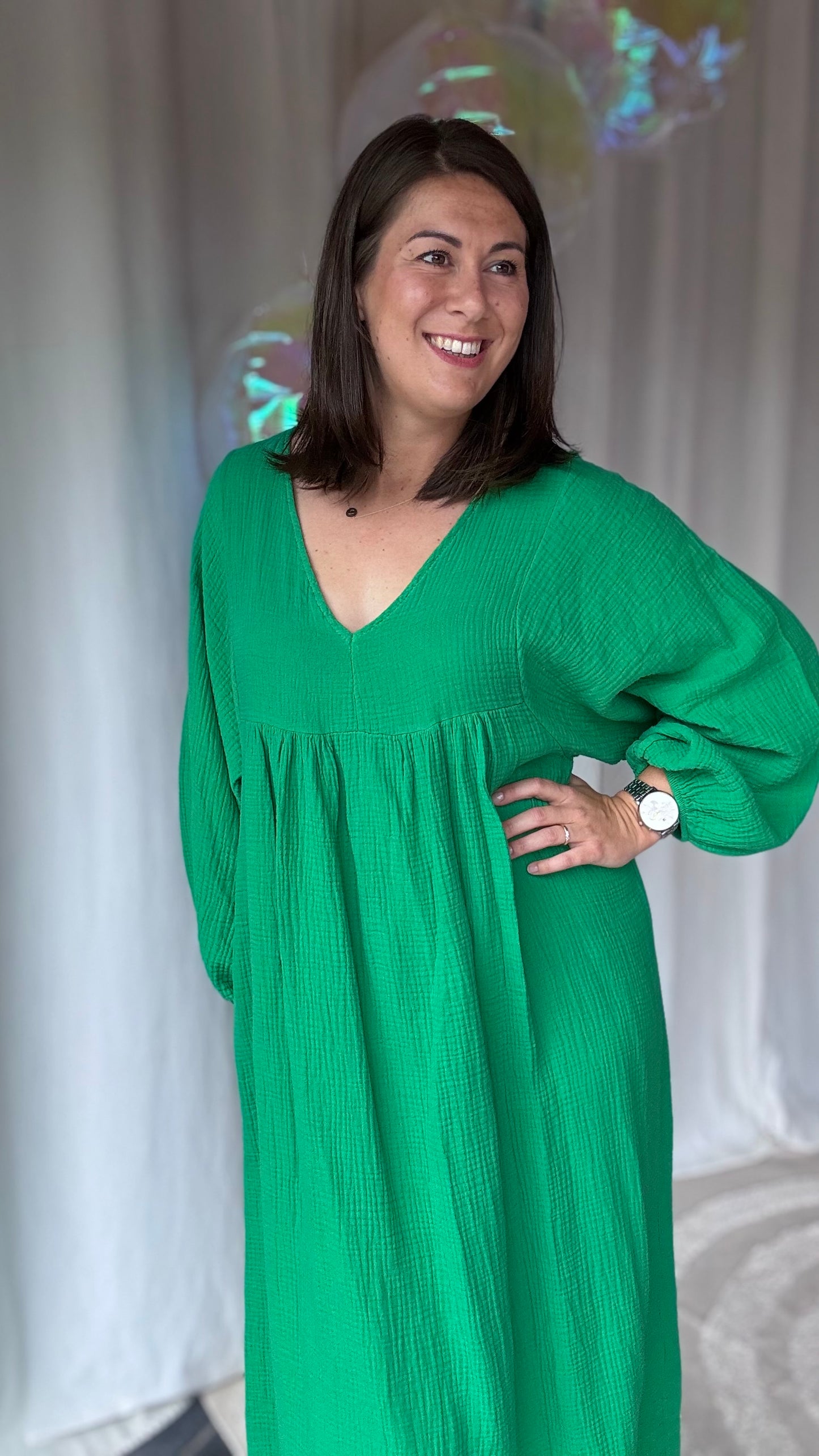 Sunset tetra dress groen