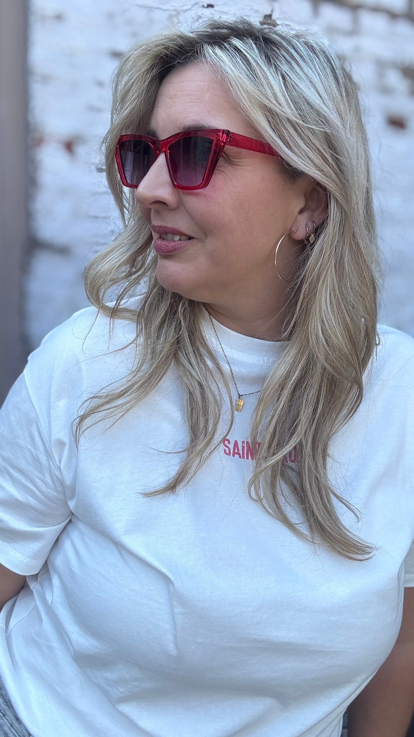 Cat eye zonnebril rood