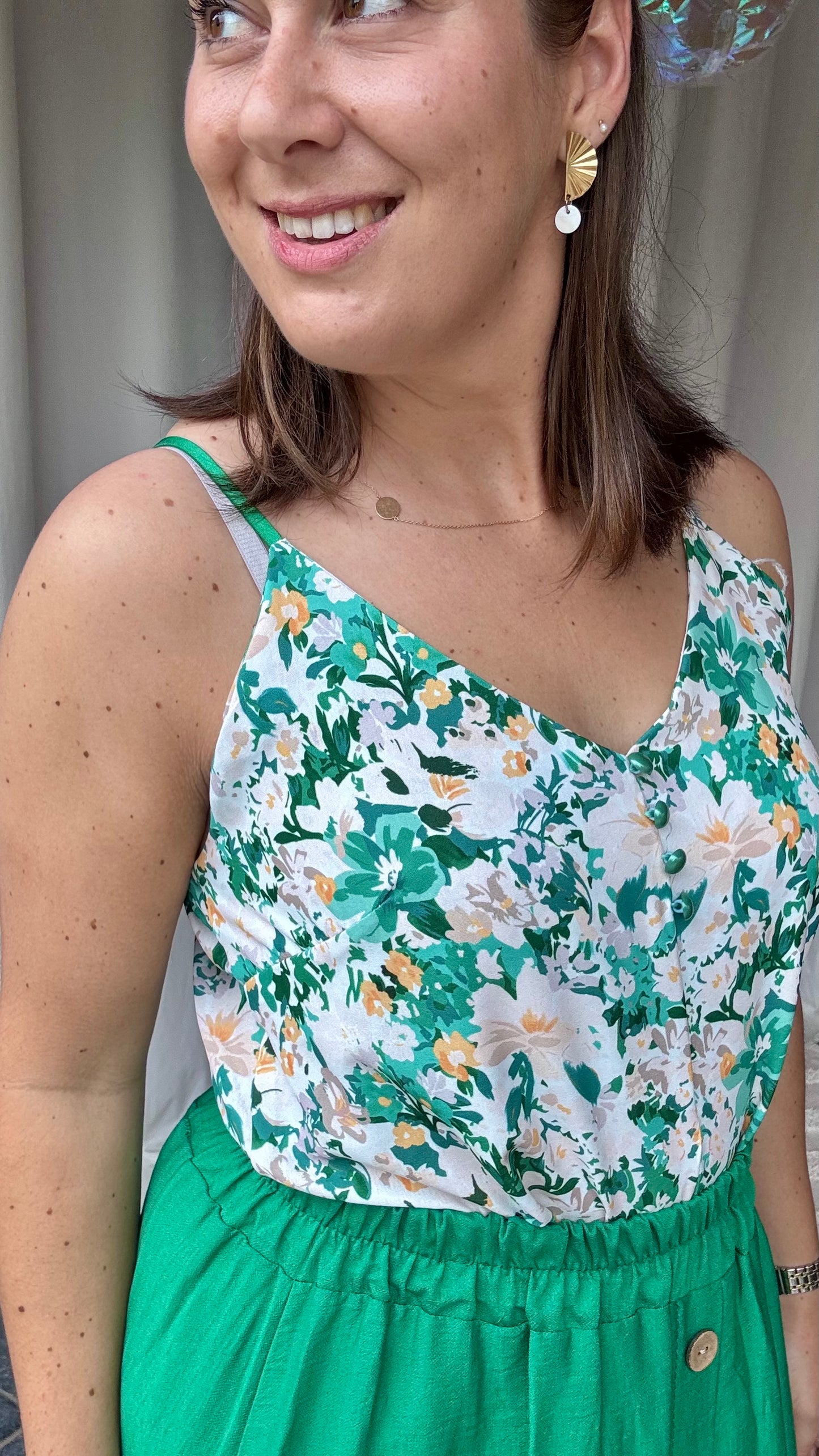 Suki top groene print