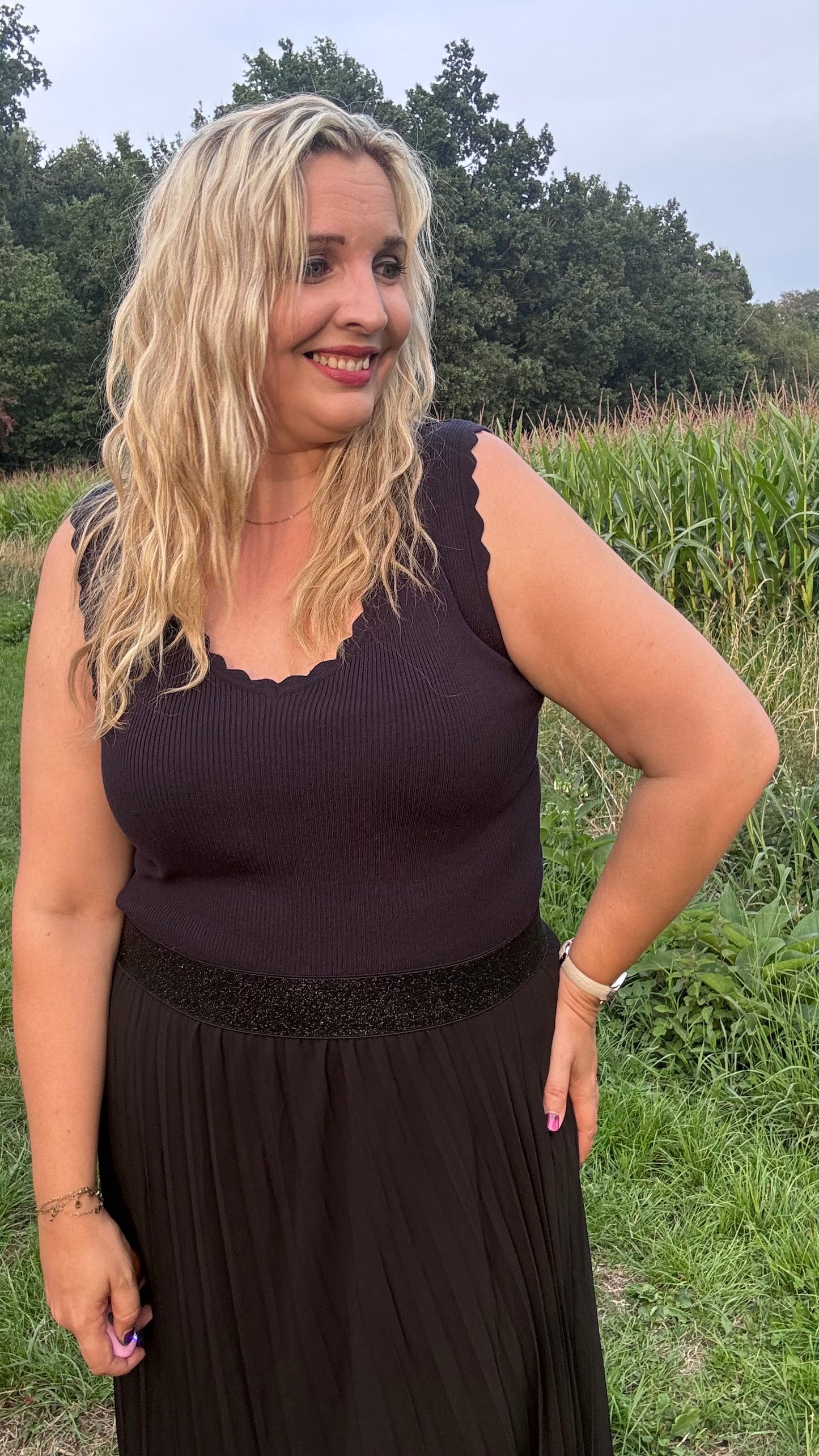 Rita top - Donkerblauw
