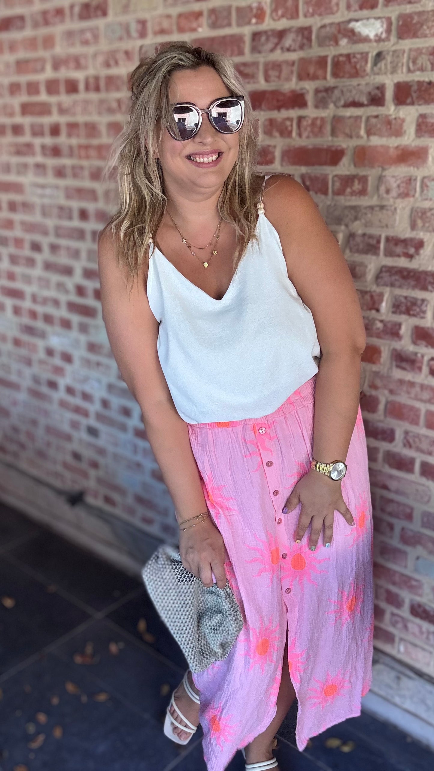 Ruth tetra rok - print roze