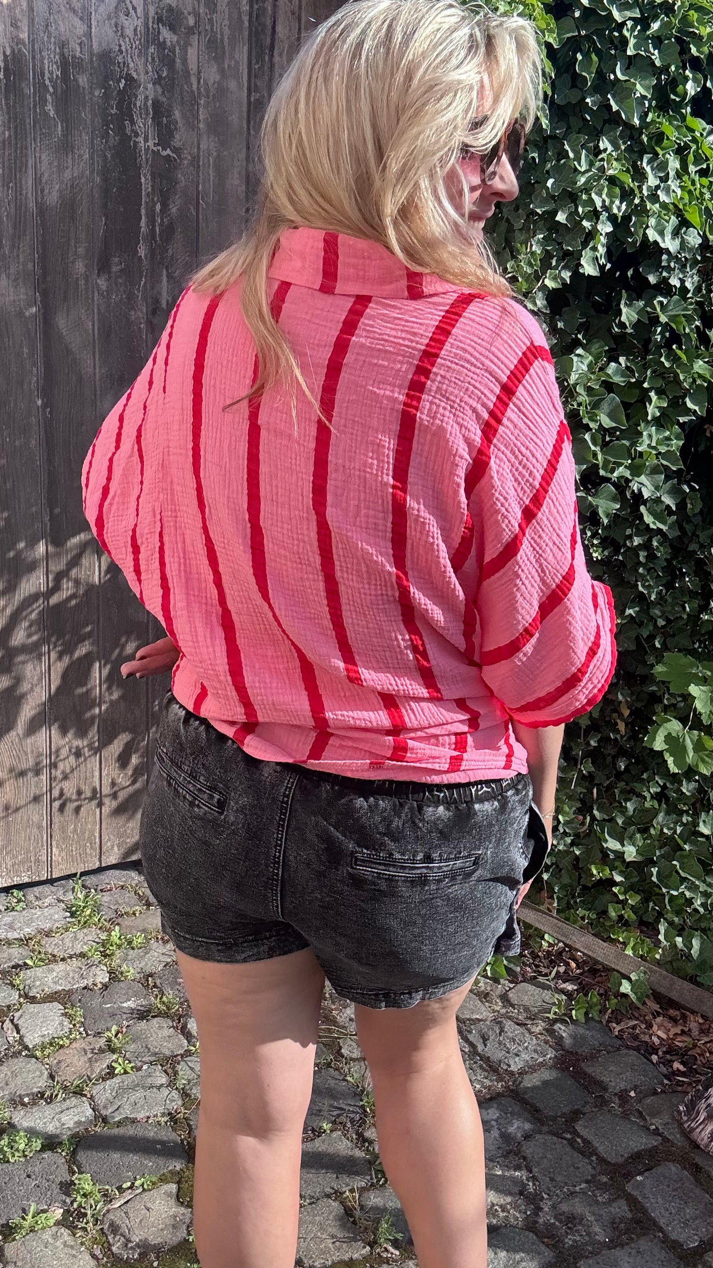 Denim skort grijs