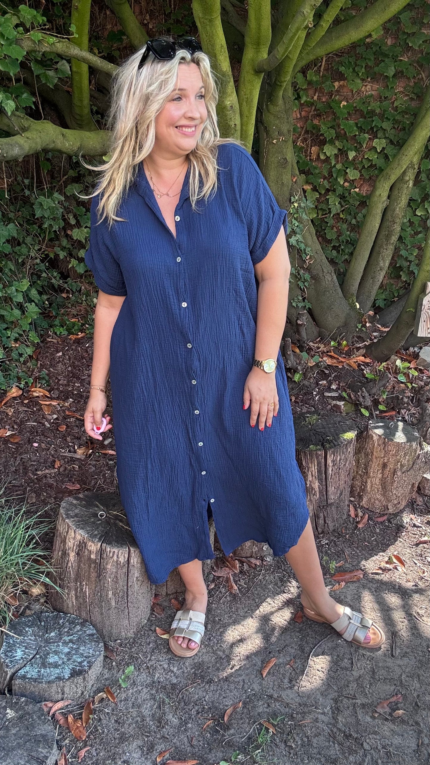 Justine jurk - Donkerblauw