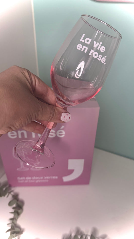 La vie en rosé - Set van 2 wijnglazen