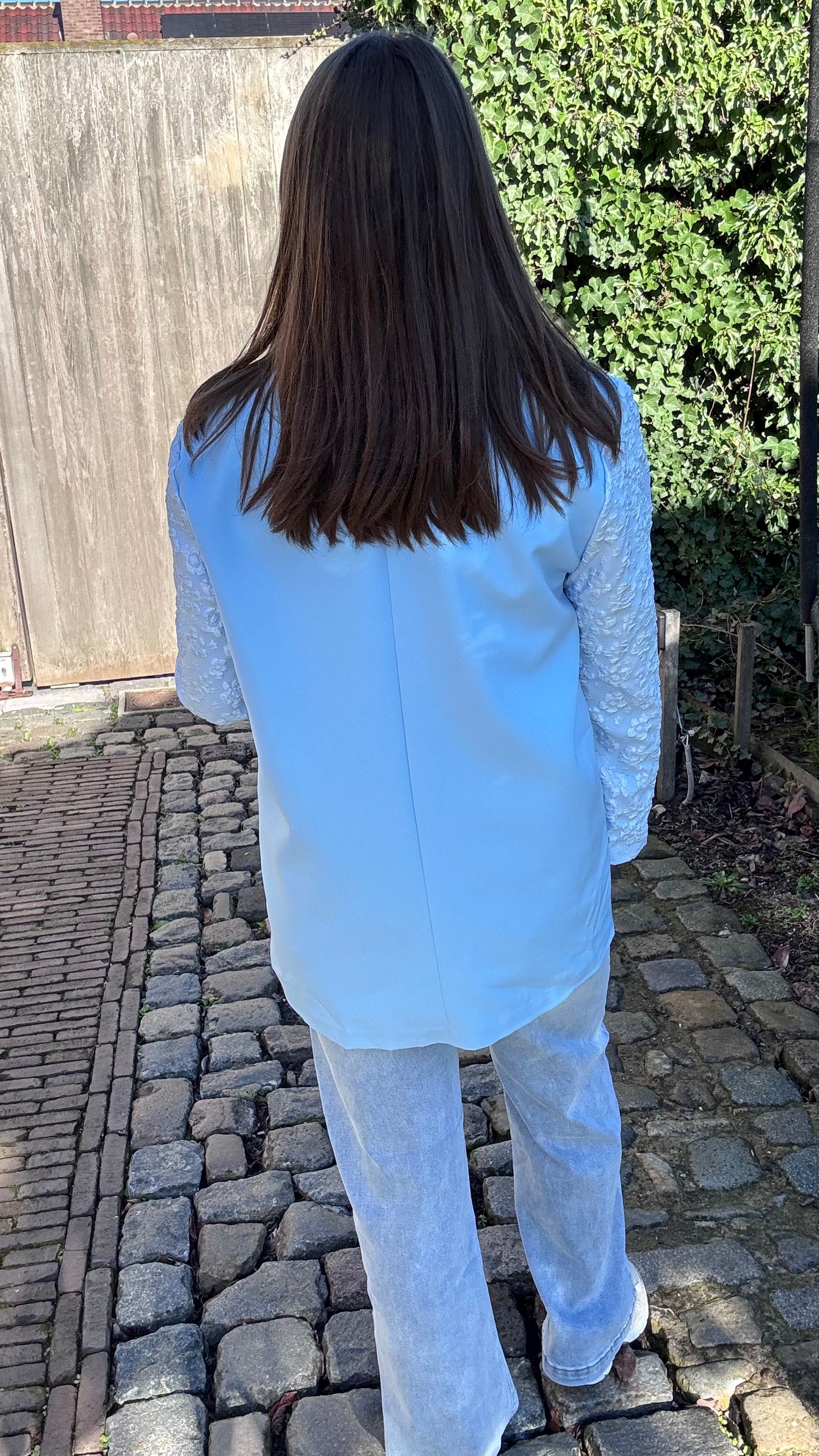 Blue flowers blazer
