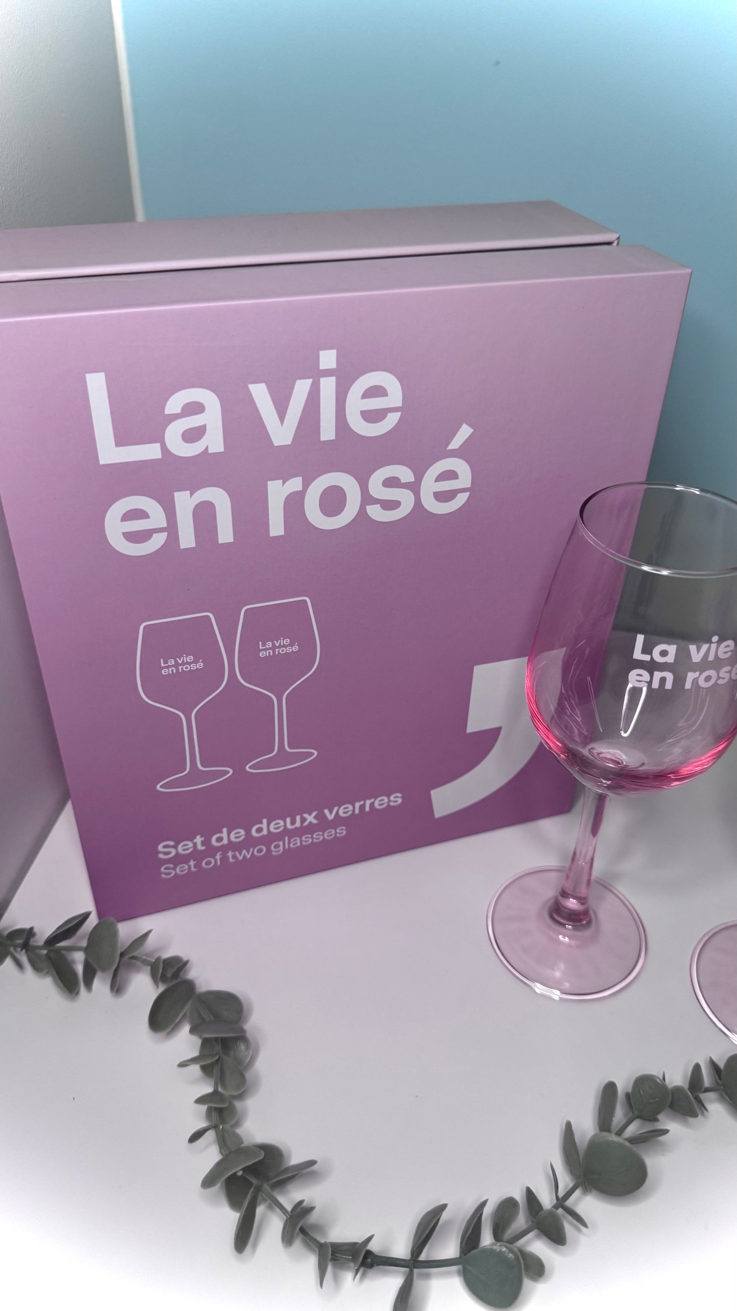 La vie en rosé - Set van 2 wijnglazen