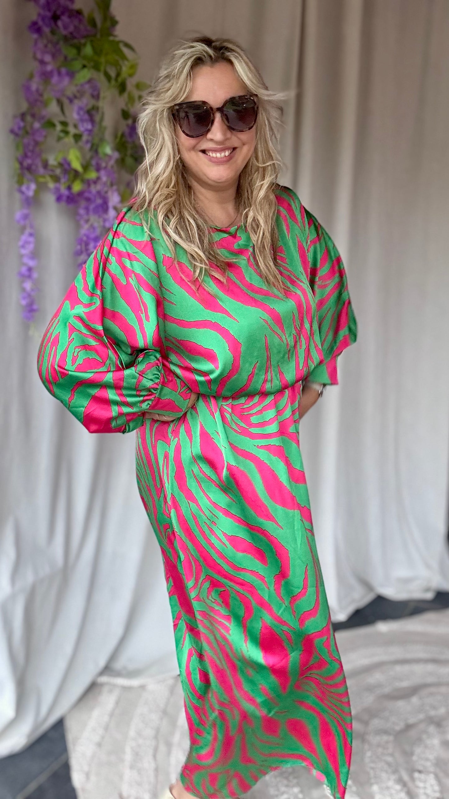 Bellini dress green/pink