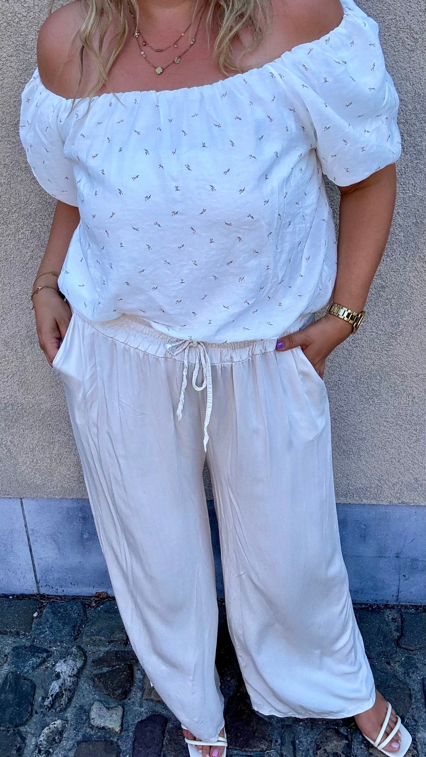 Zoë broek matté - crème