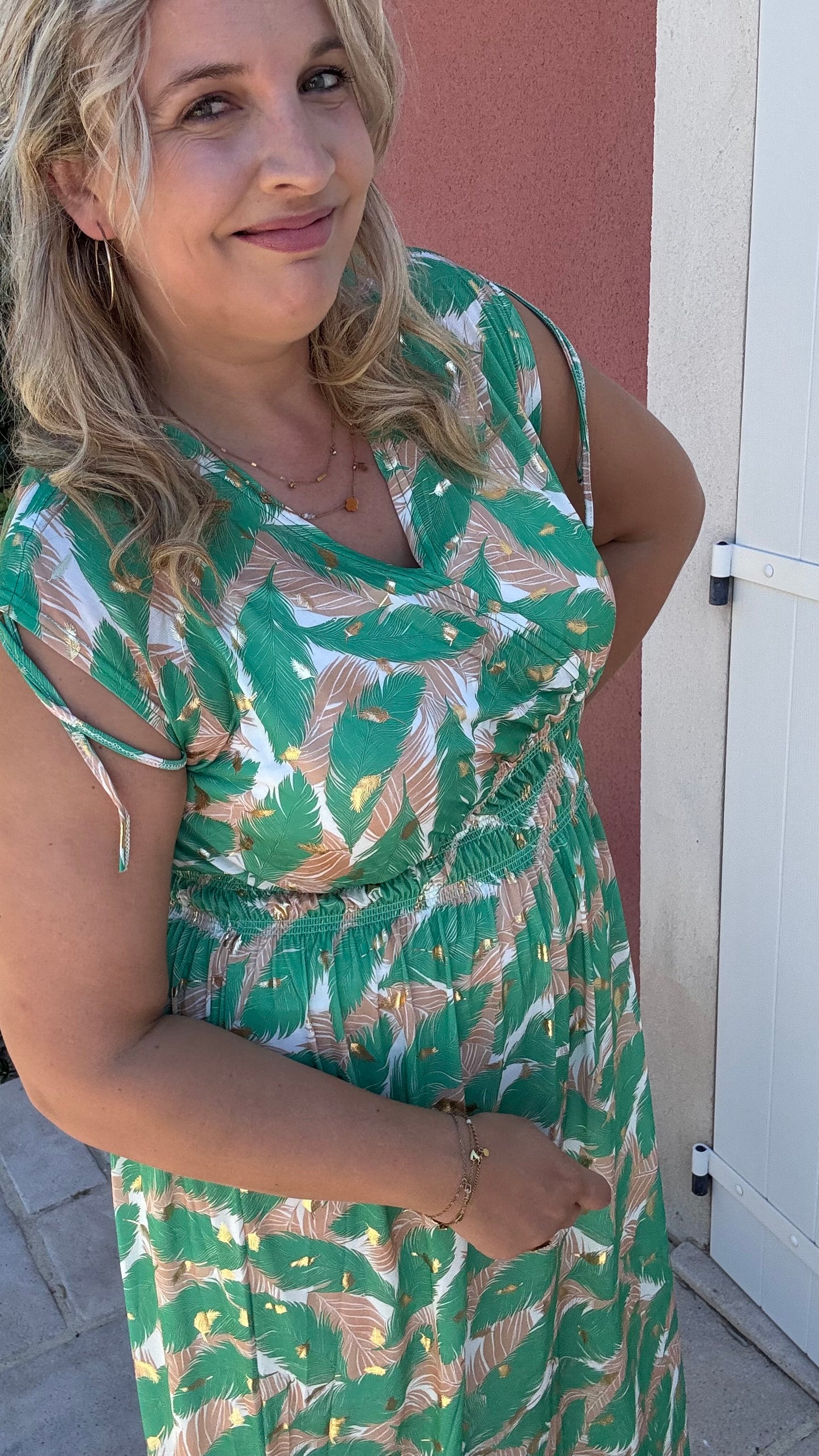 Every Woman Dress - Golden feather (groen)