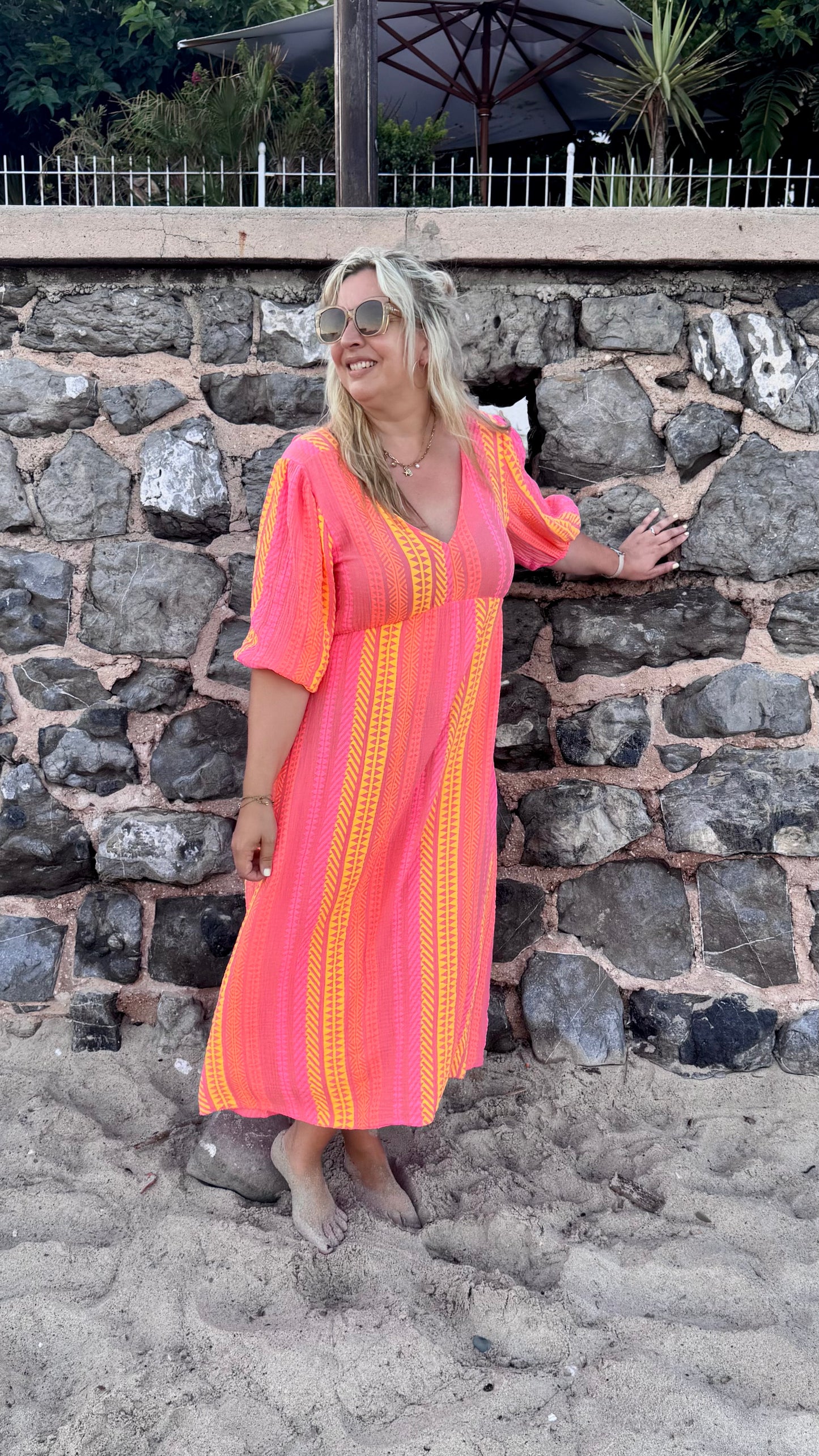 Golden hour dress bohemian koraal