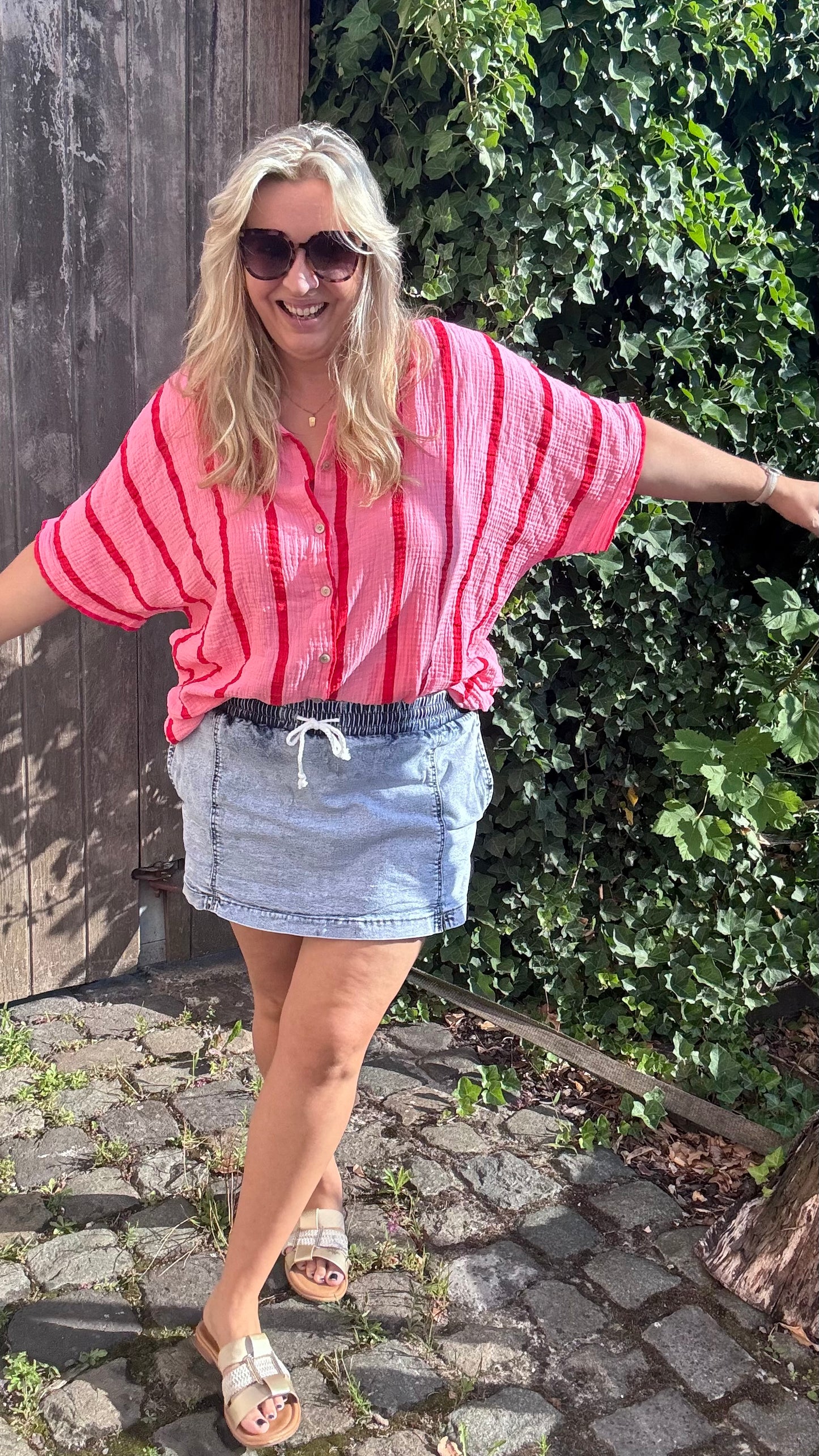 Denim skort blauw