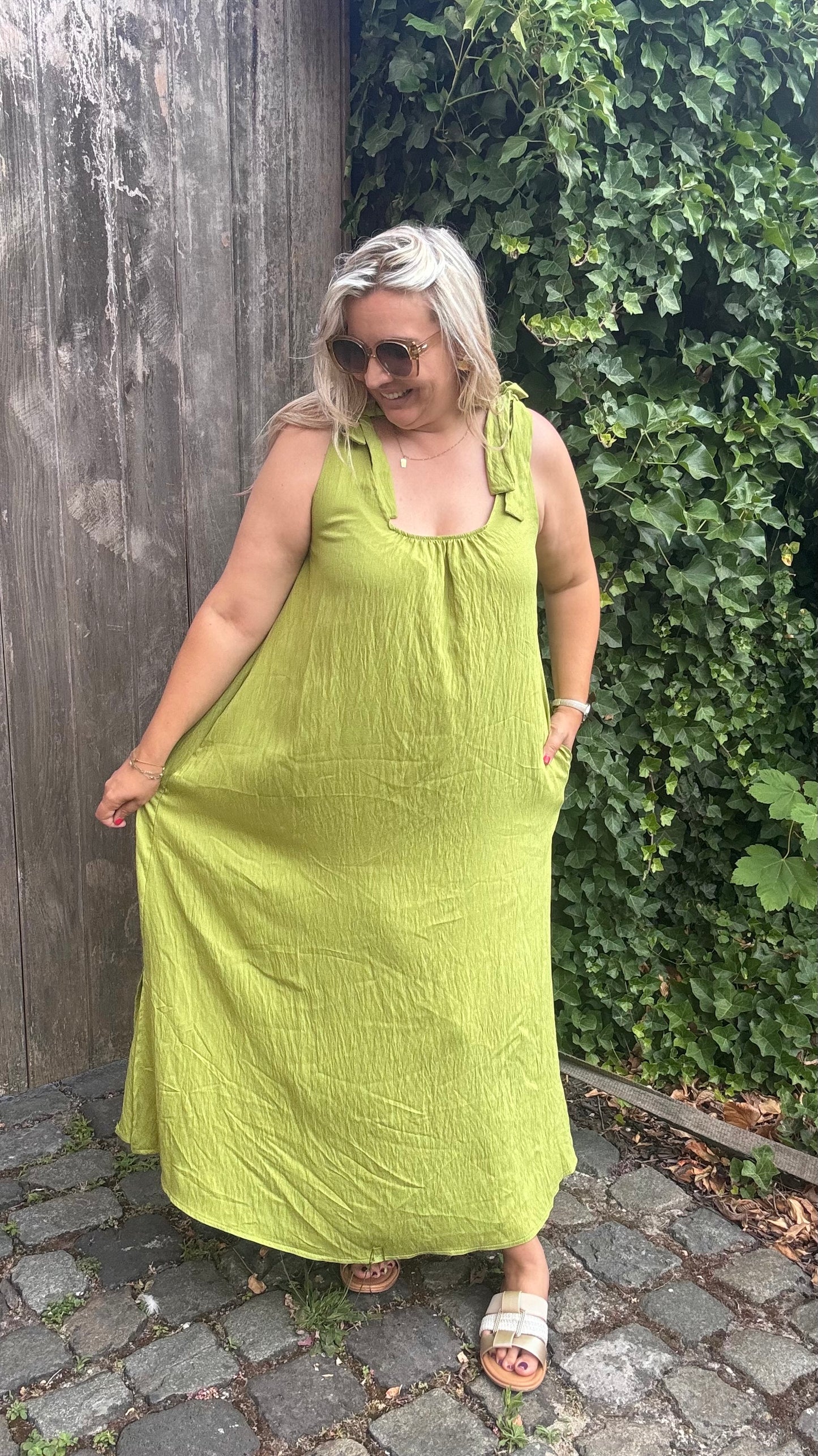 Flow dress groen