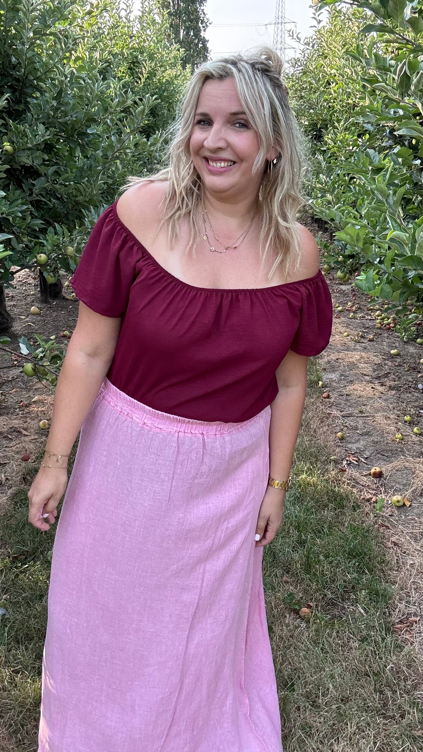 Linnen rok - Roze