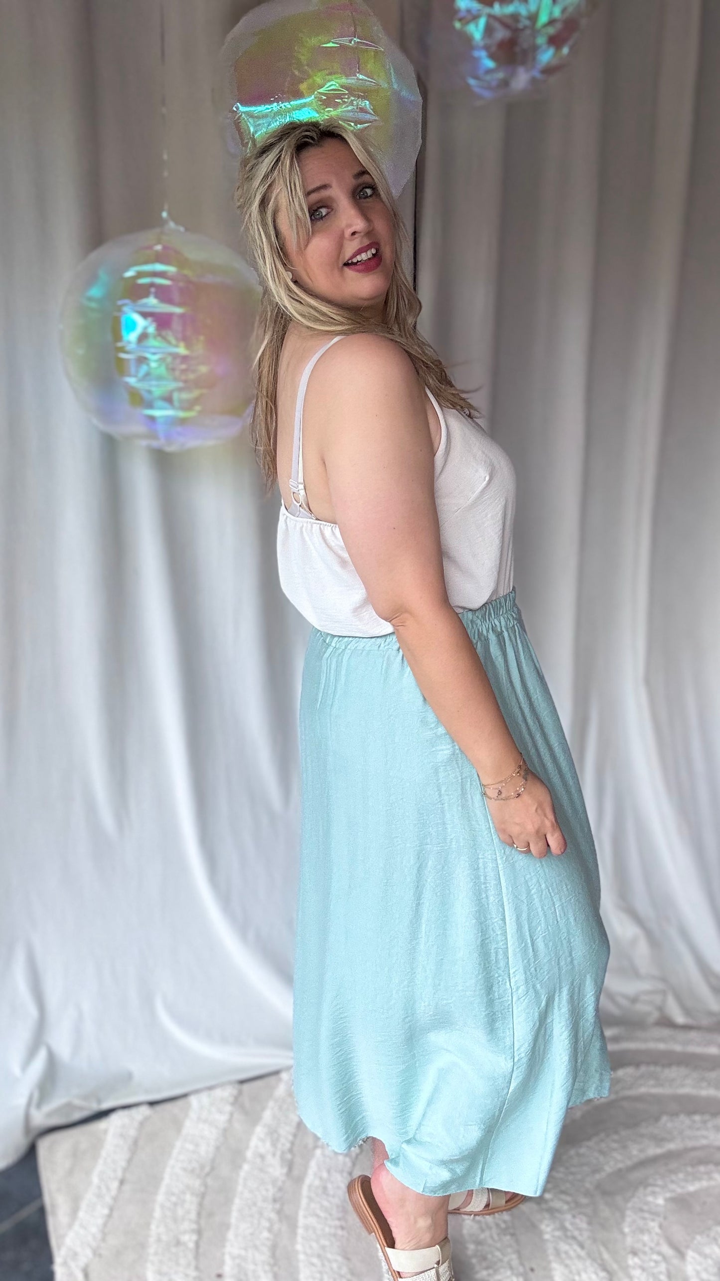 Clara rok ijsblauw