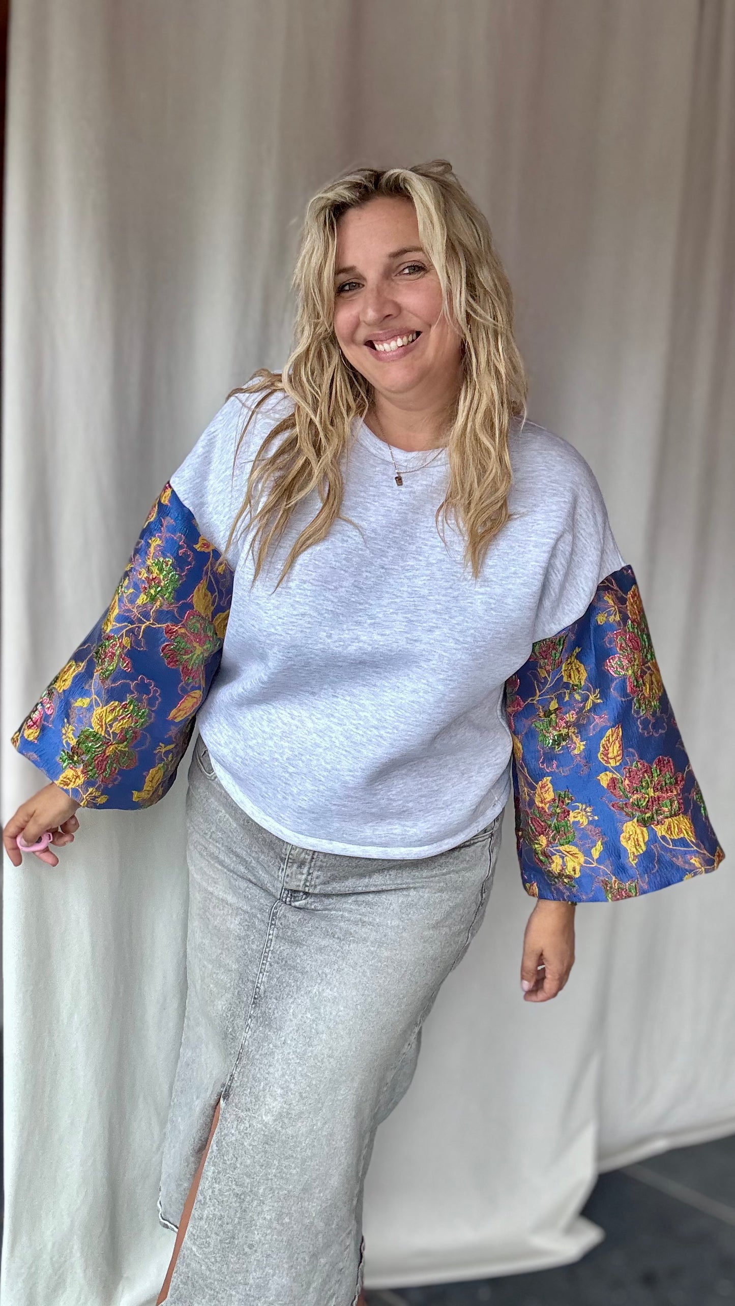 Shimmer sweater - grijs/blauw