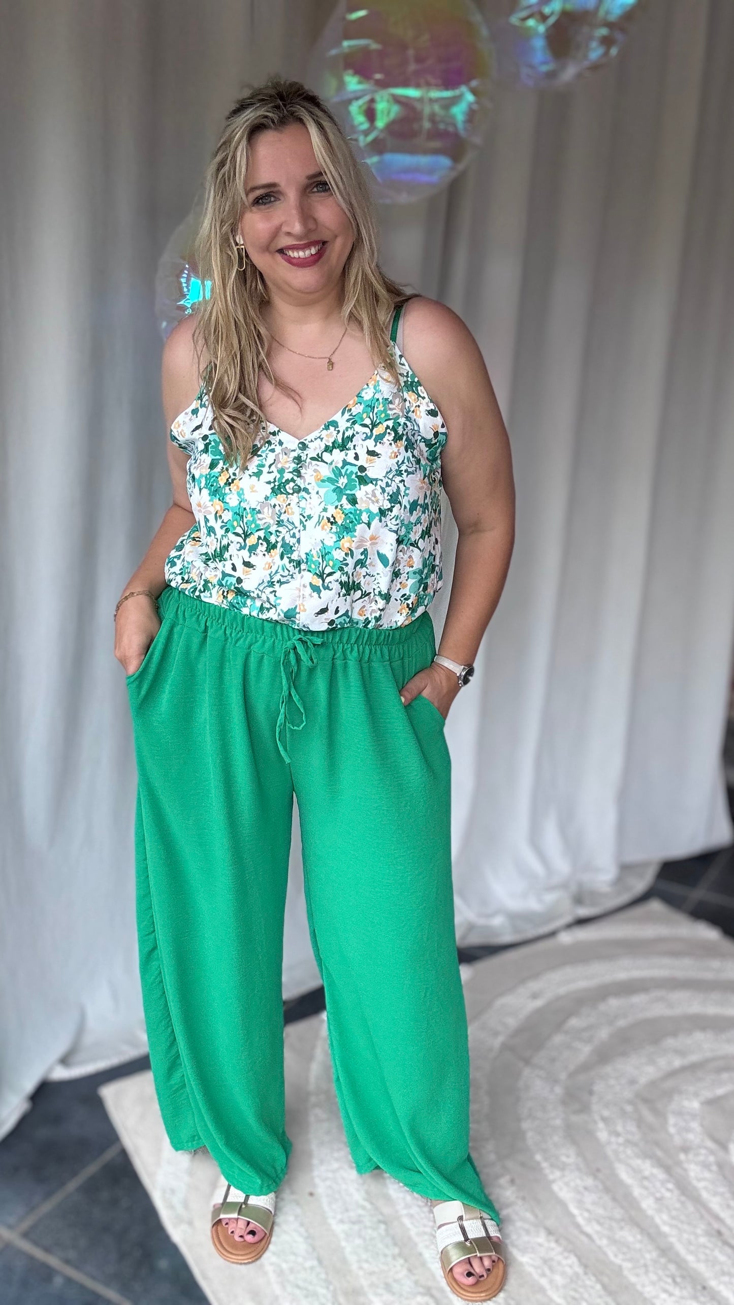 Suki top groene print