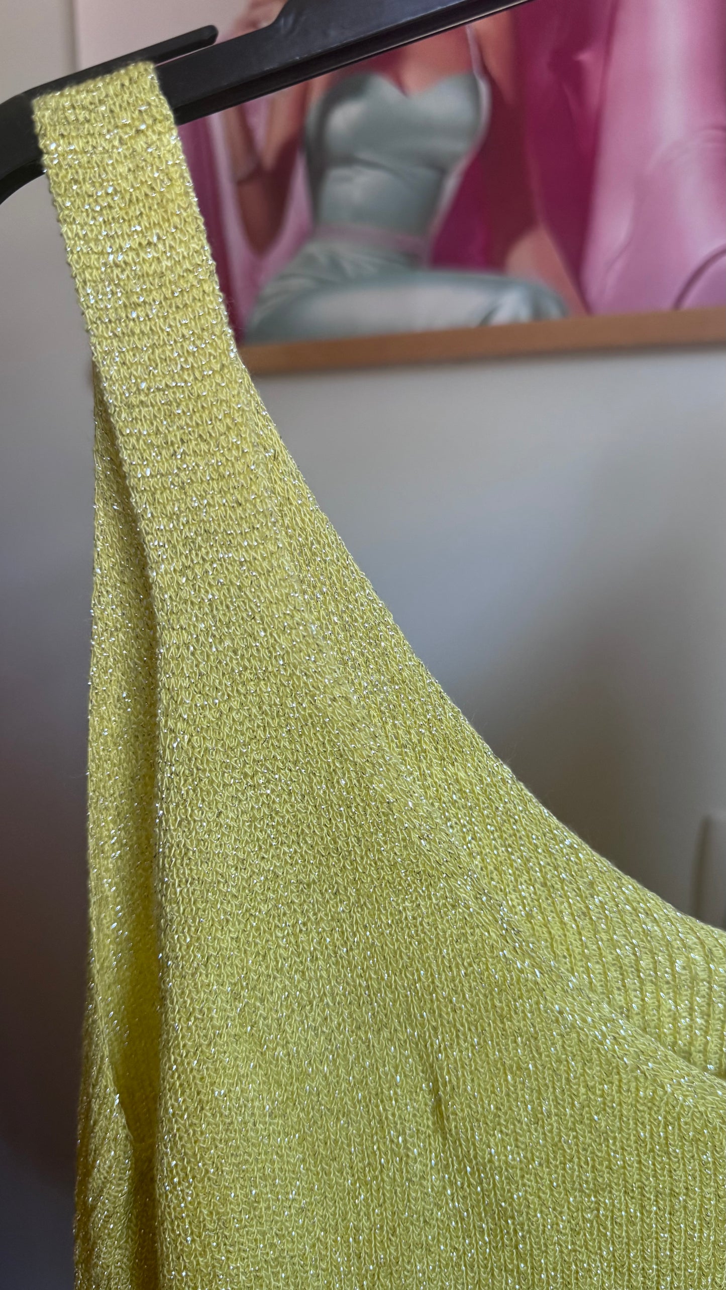 Fine knit Lurex top - Geel