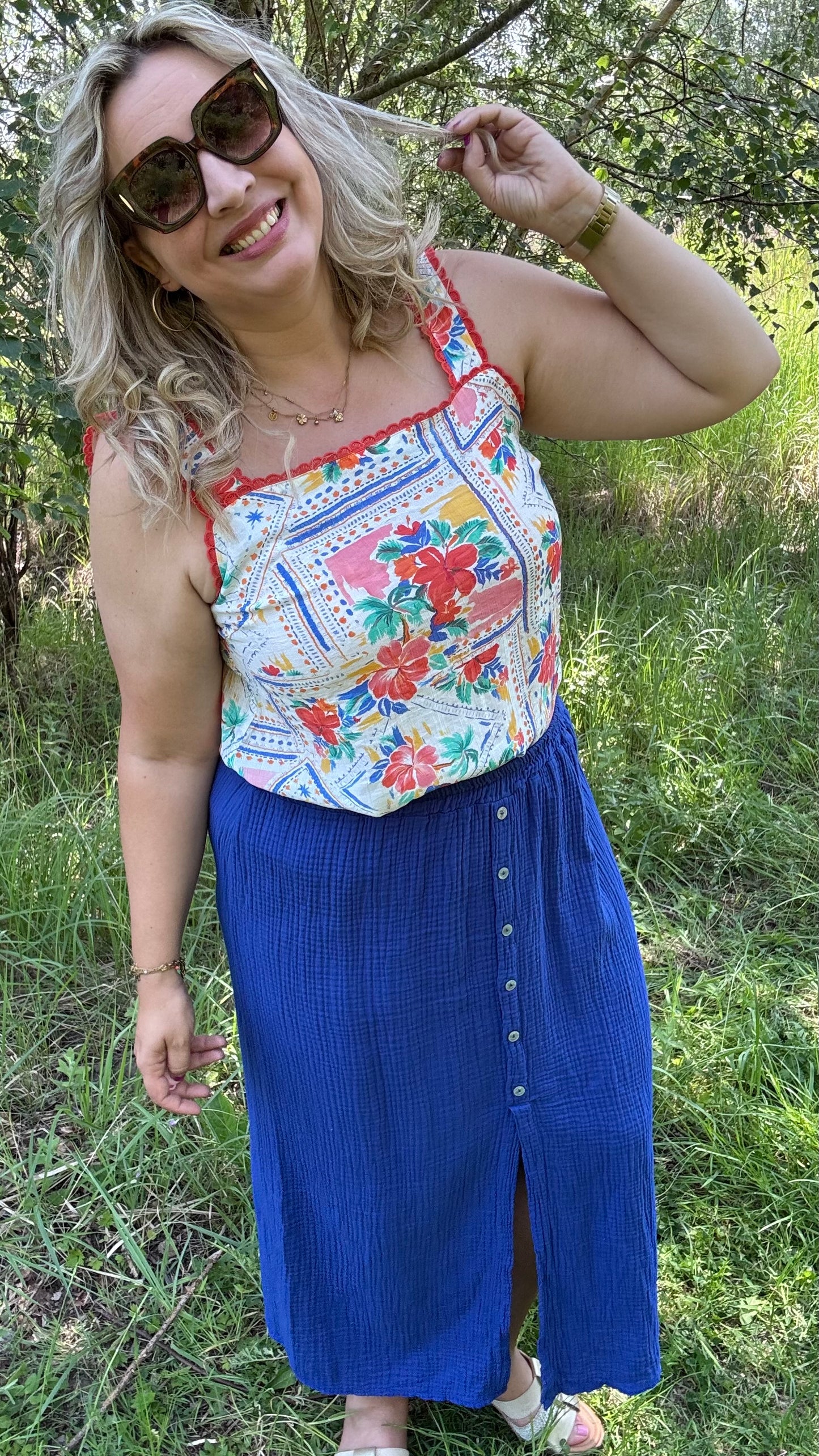 Ruth tetra rok - Blauw