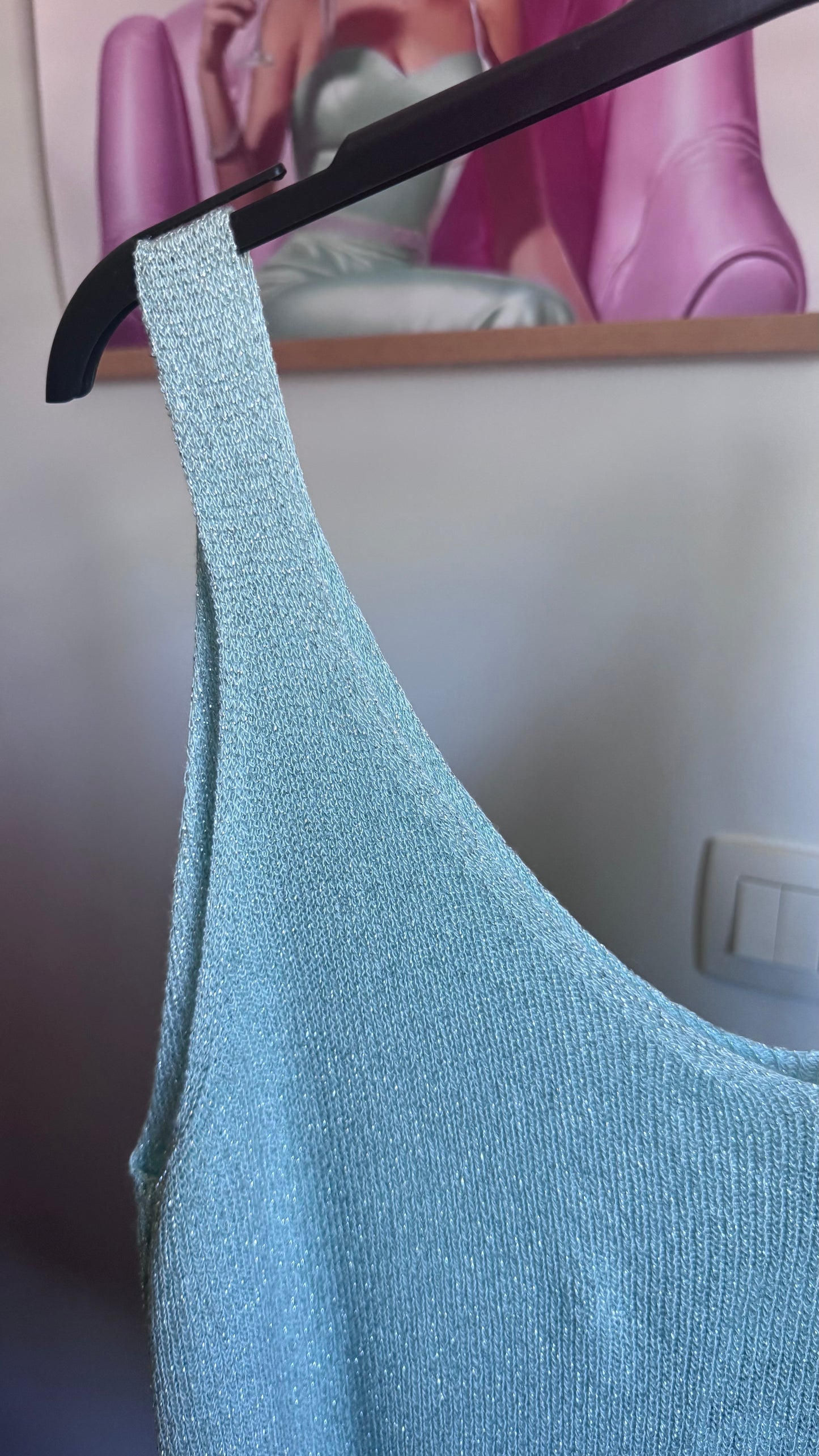 Fine knit Lurex top - Mint