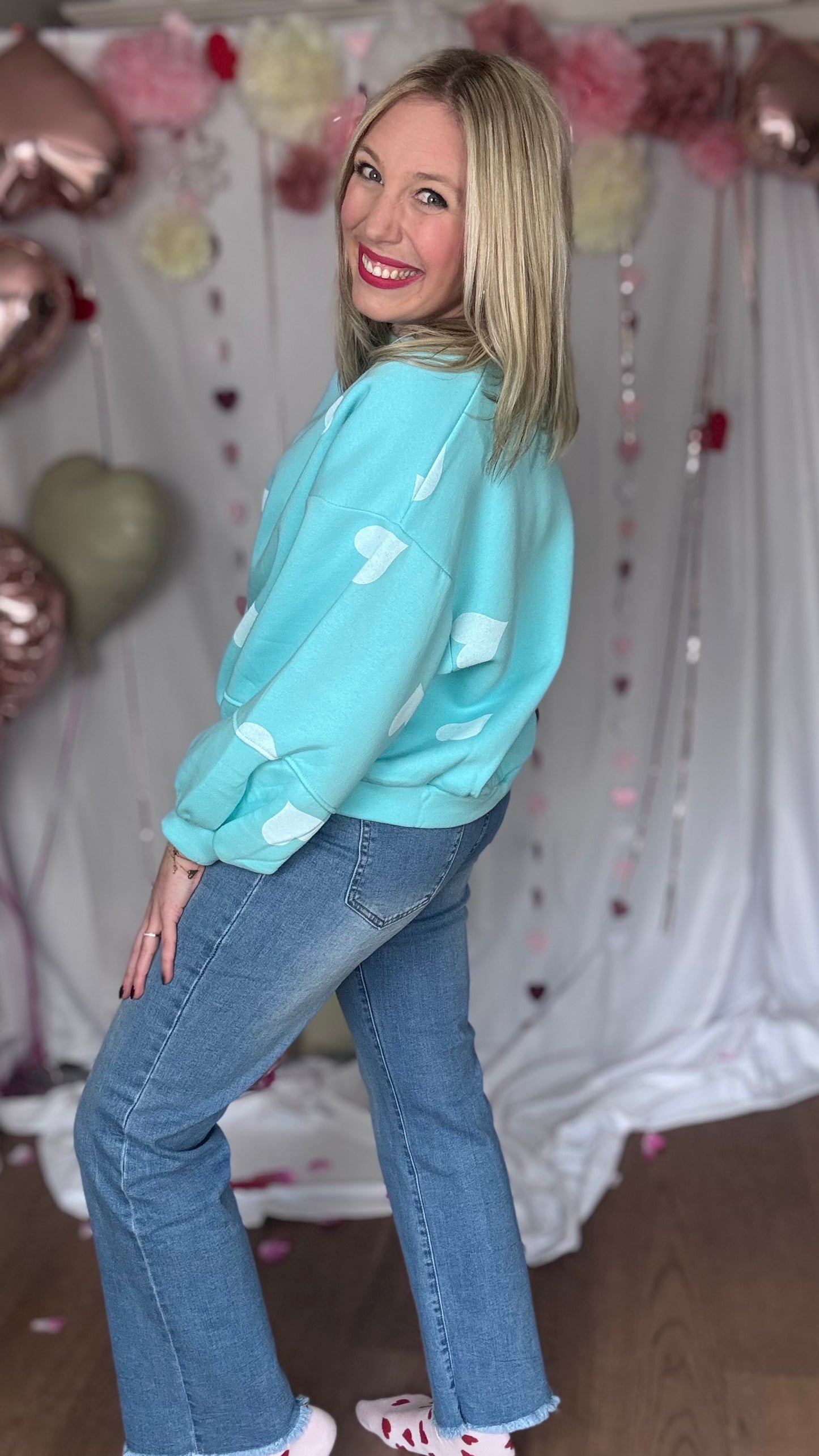 Cupid's cropped sweater blauw