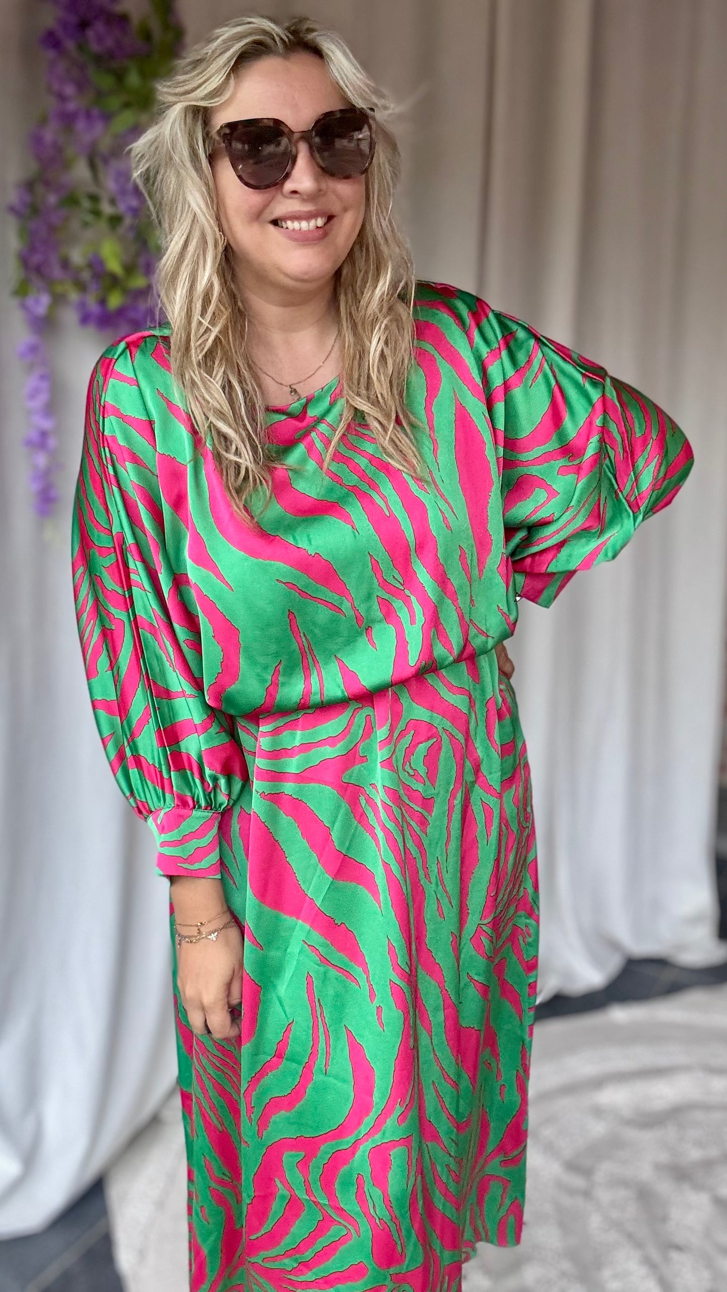 Bellini dress green/pink
