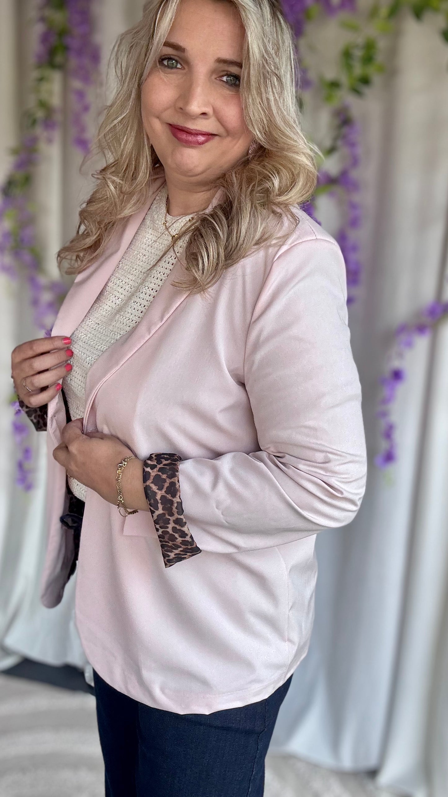 Blazer roze/leopard