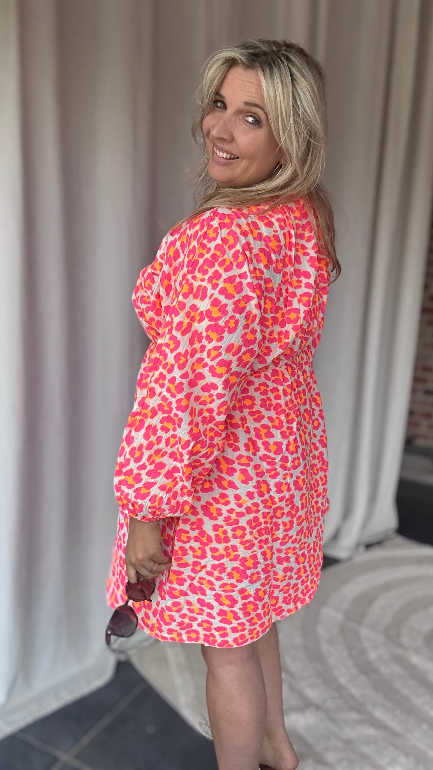 Neon jungle shorty dress