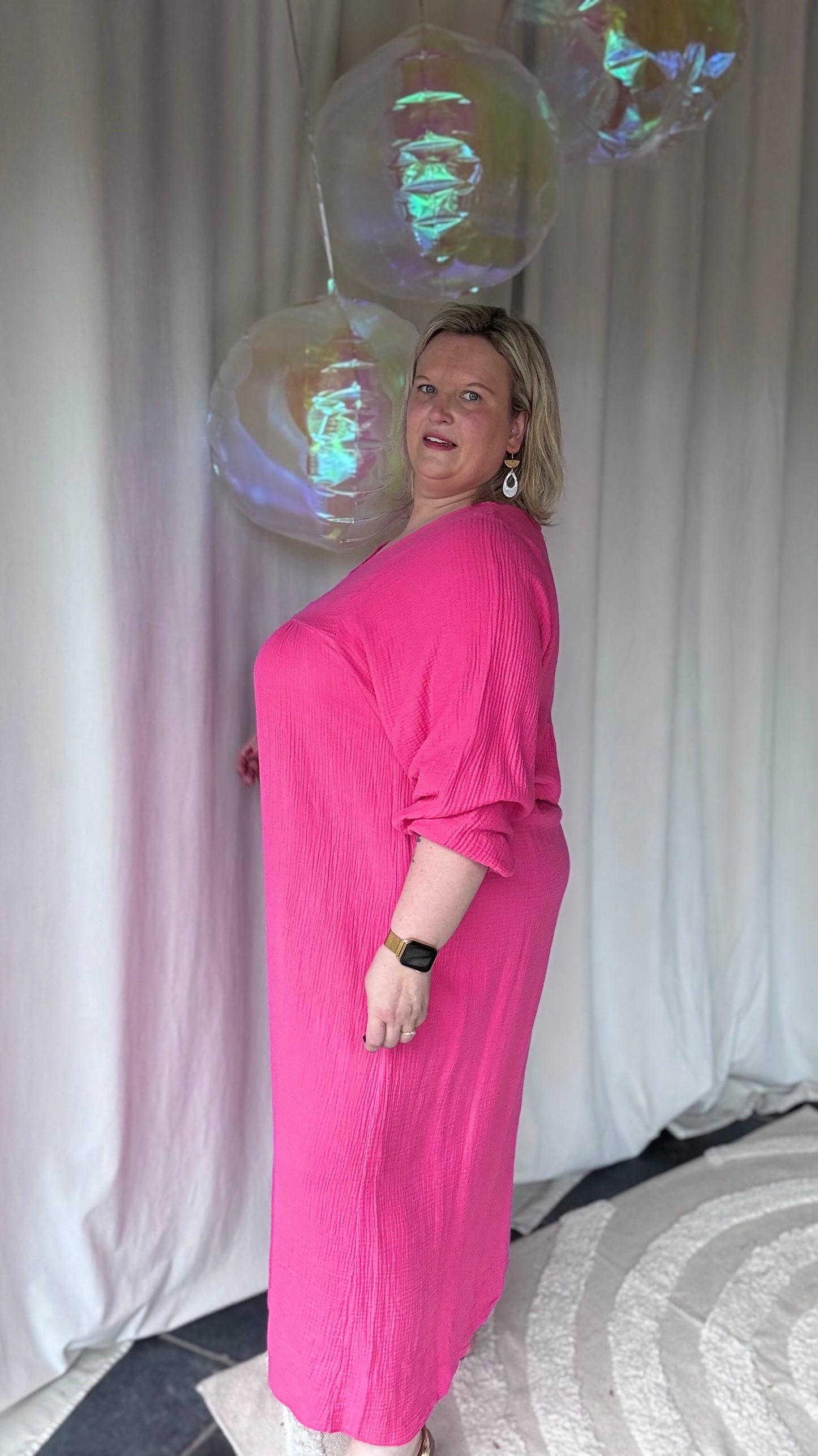 Sunset tetra dress roze