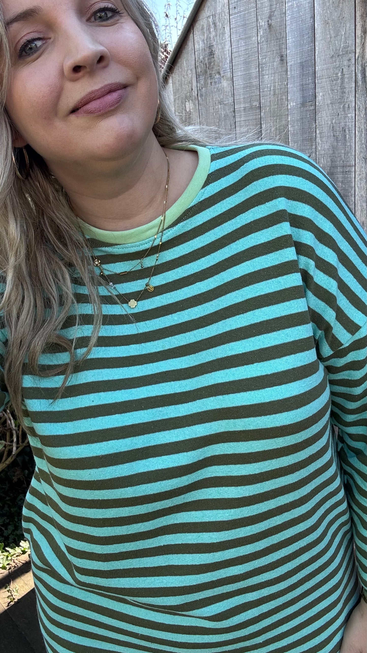 Happy stripes jurk - groen