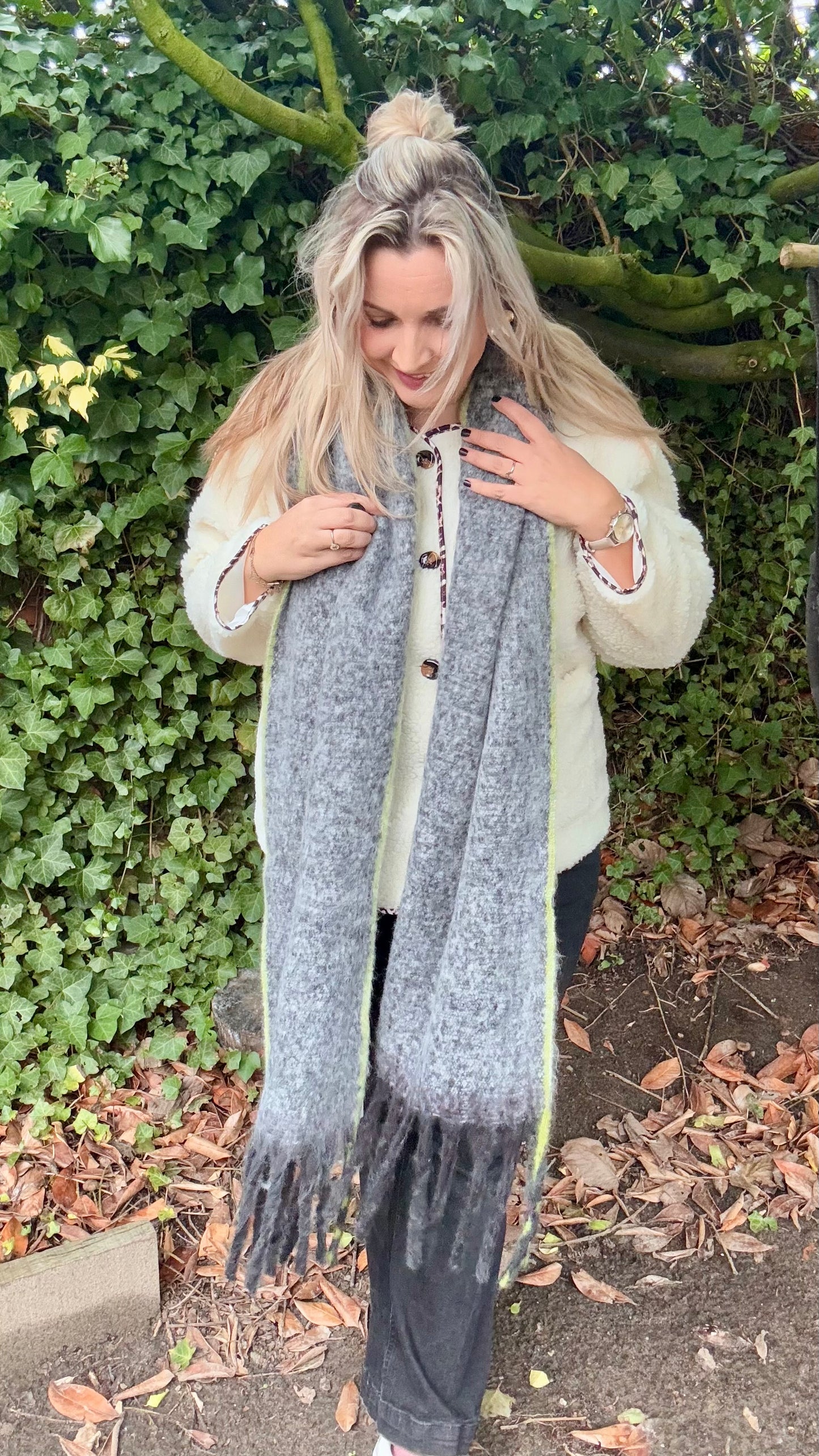 Sjaal Jessy grey/green