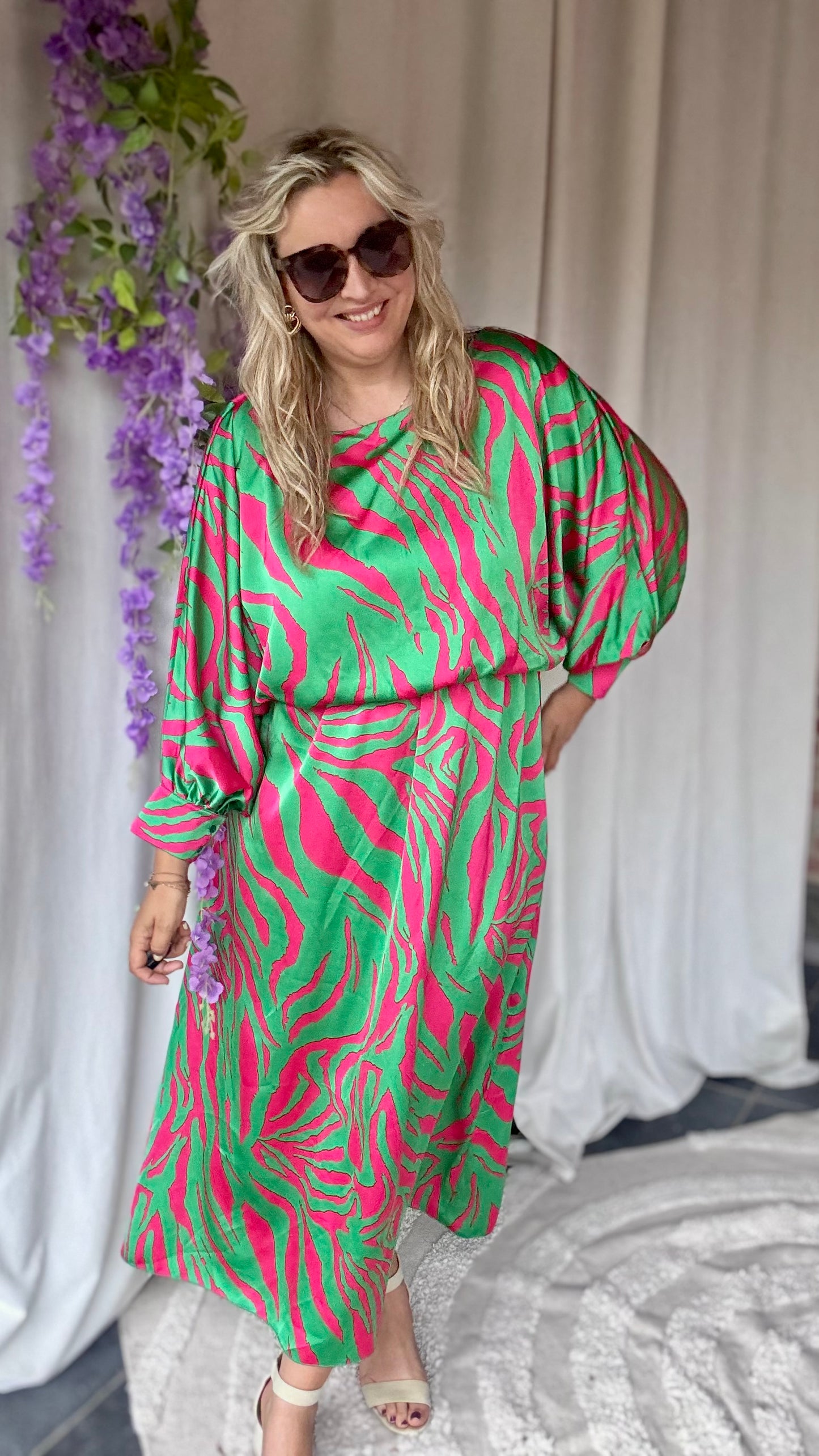 Bellini dress green/pink