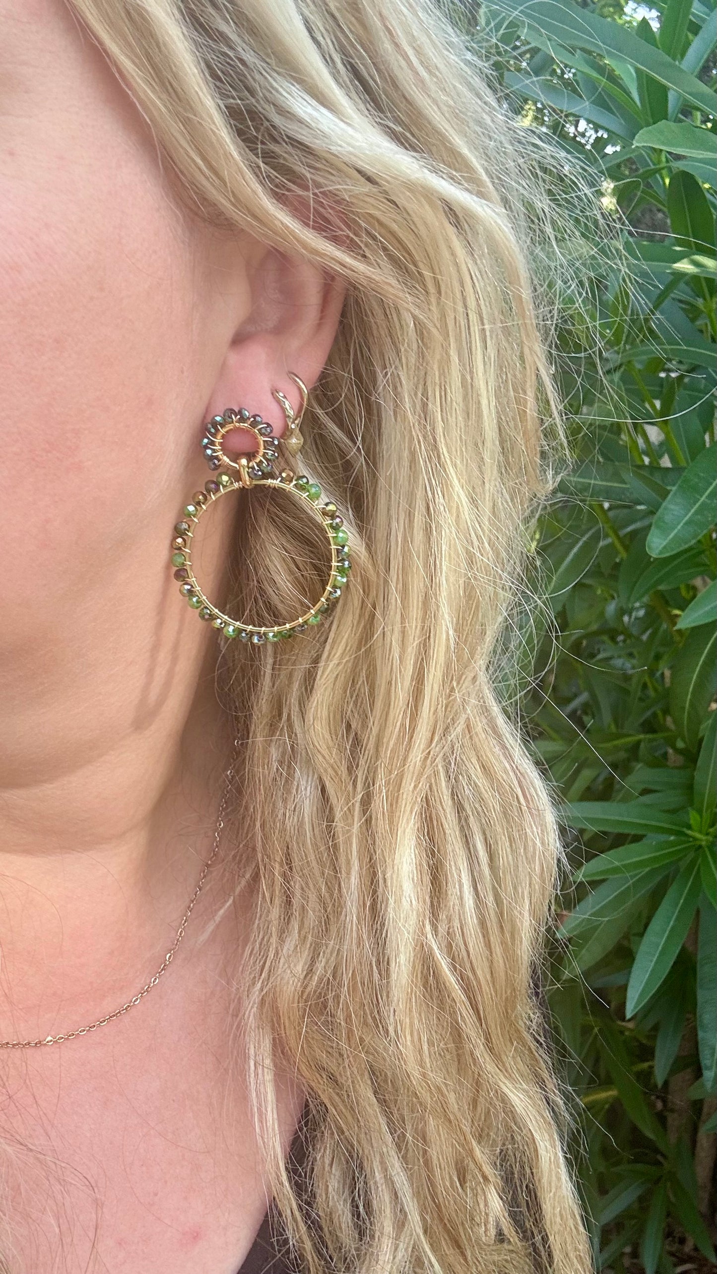 Hoops oorbellen groen