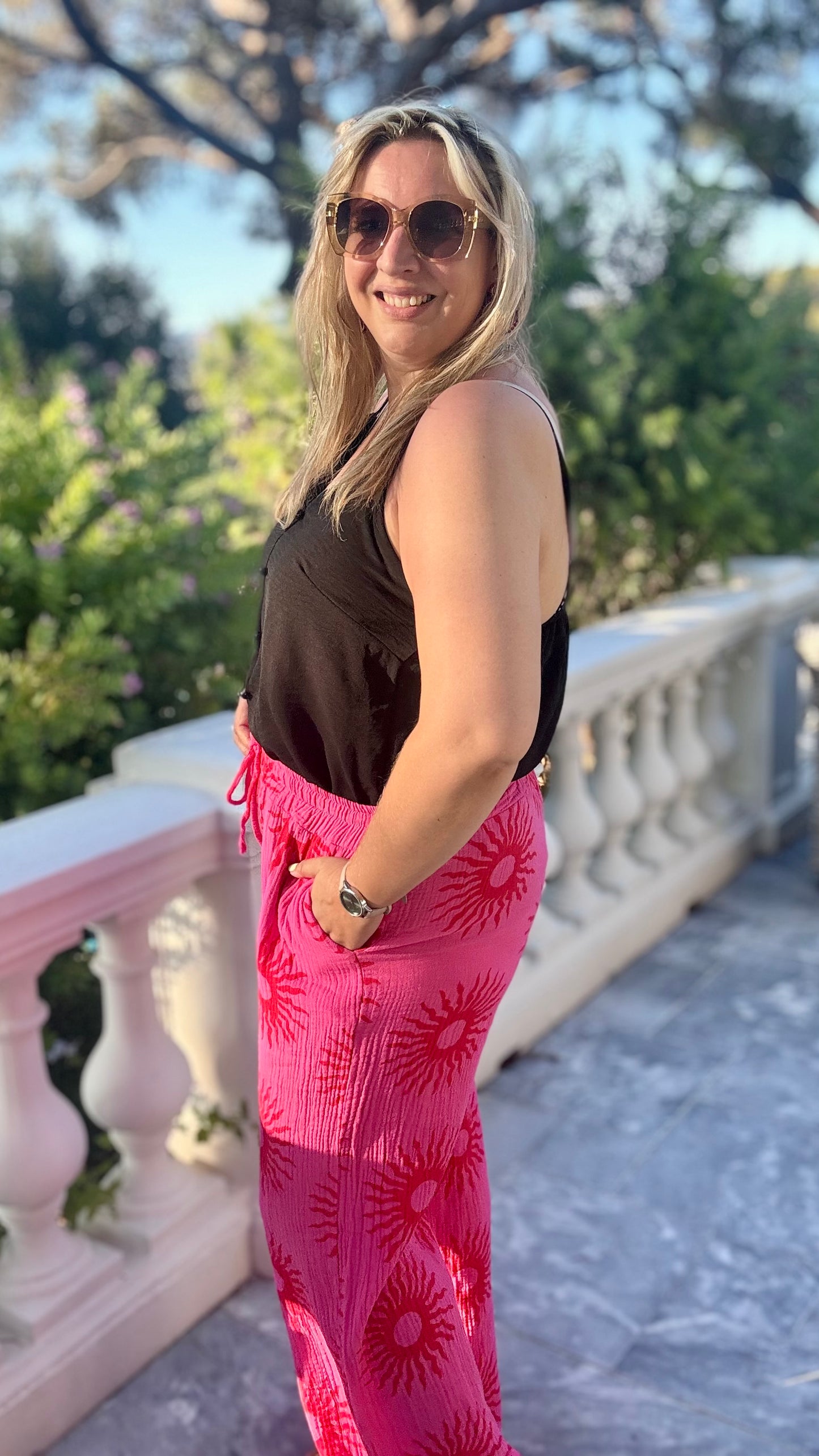 Sierra broek print roze