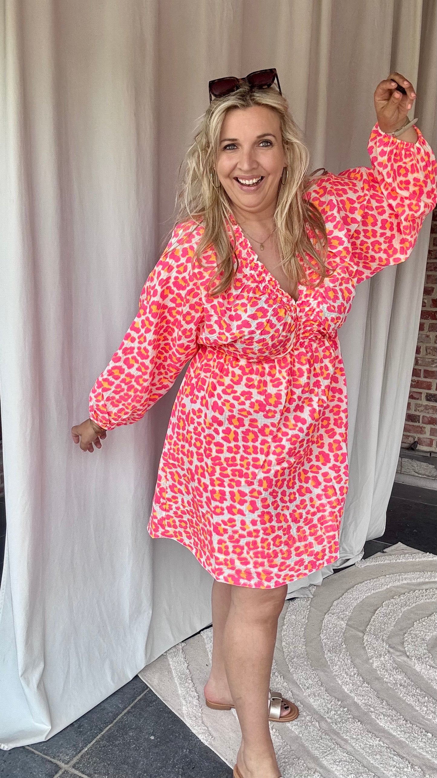 Neon jungle shorty dress