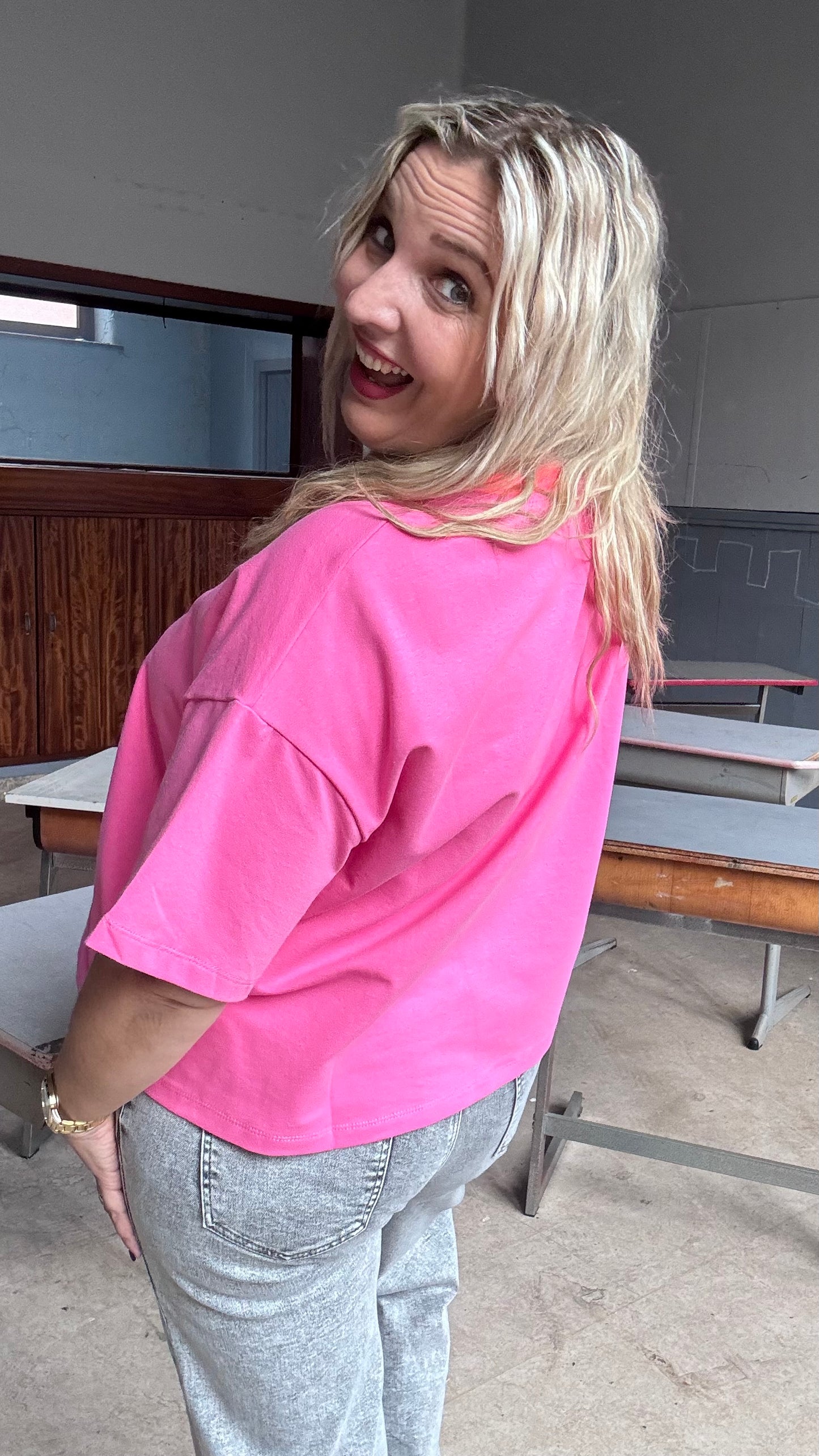 Neon shirt - Roze