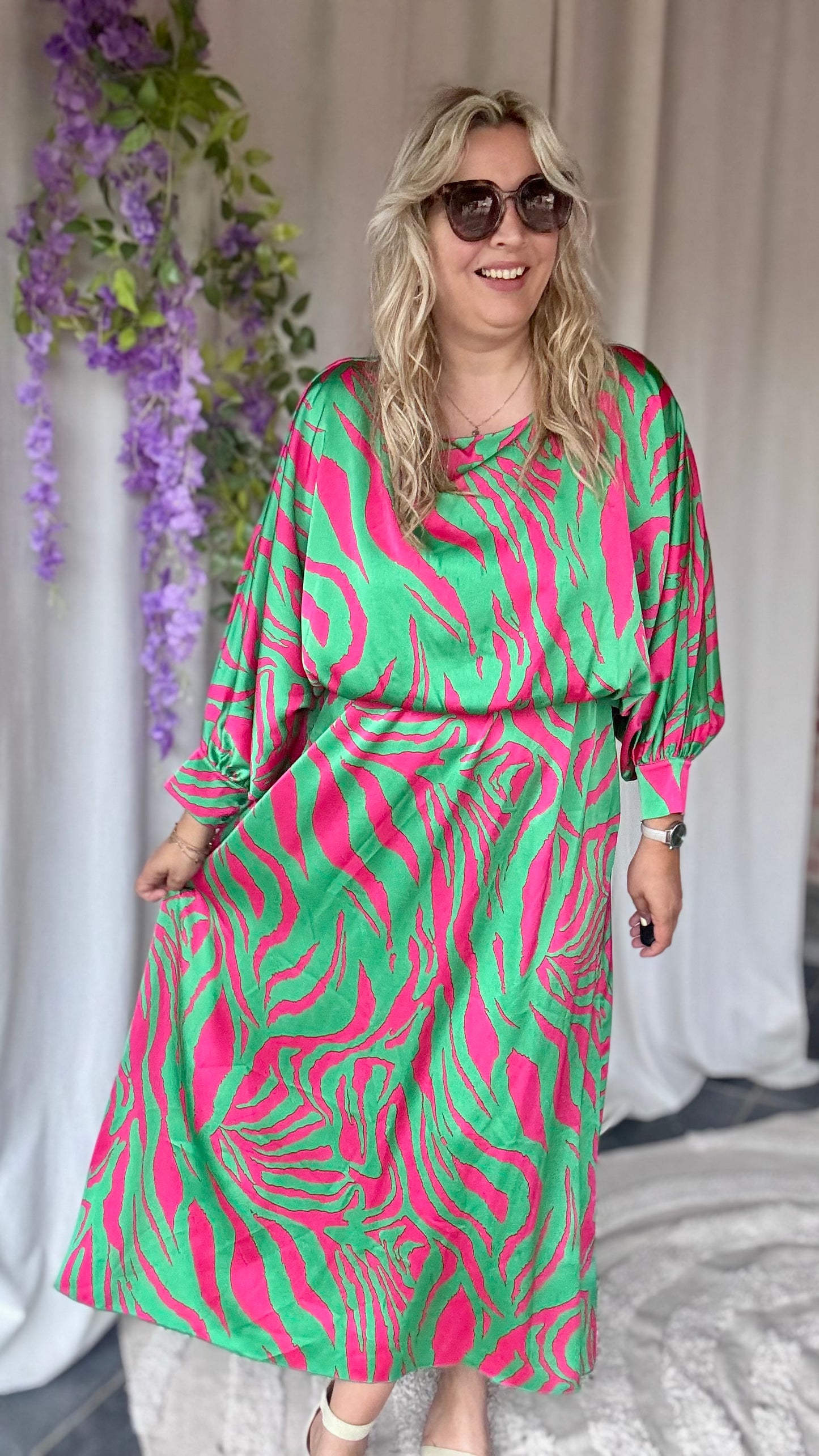 Bellini dress green/pink