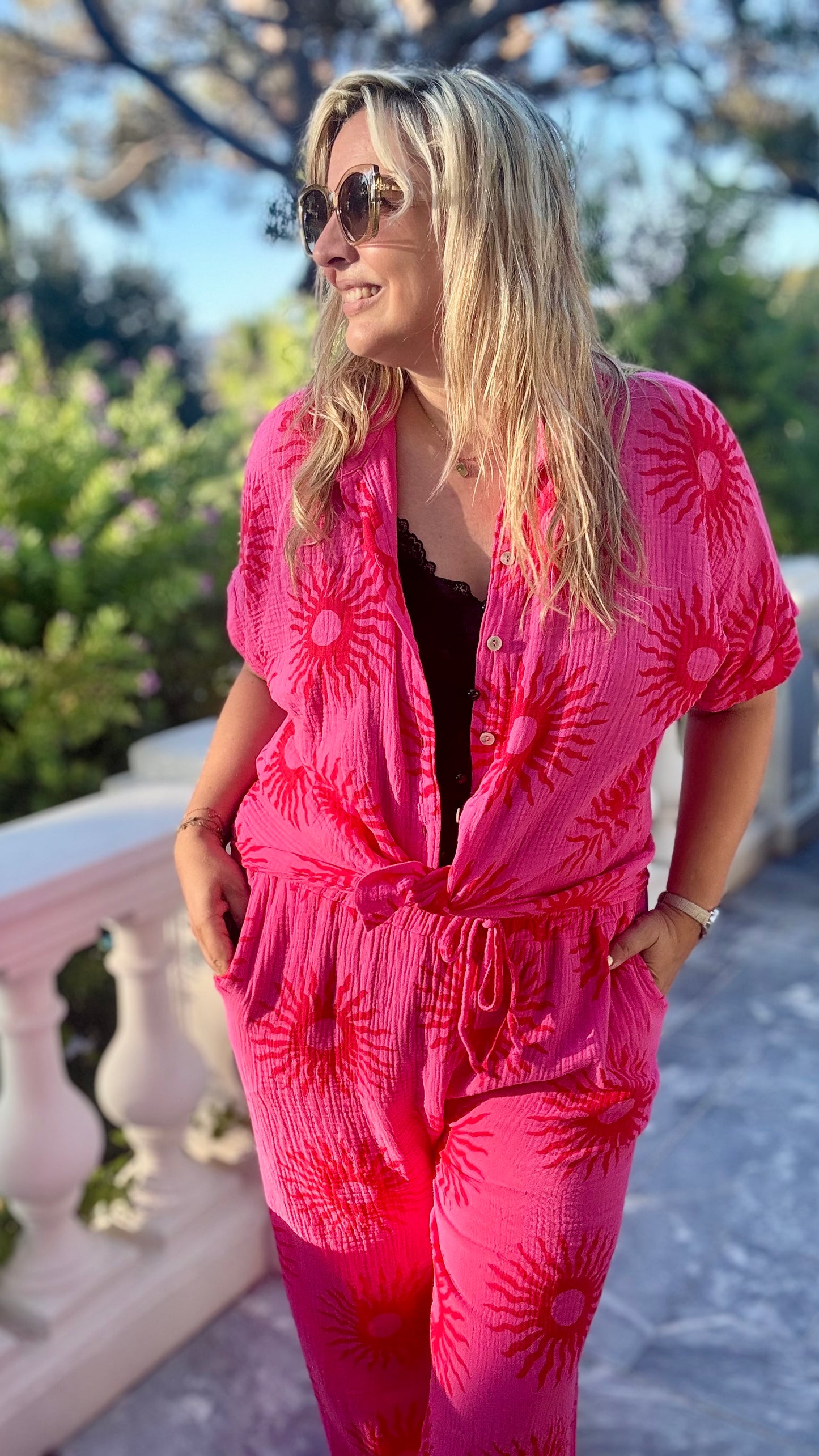 Sierra broek print roze