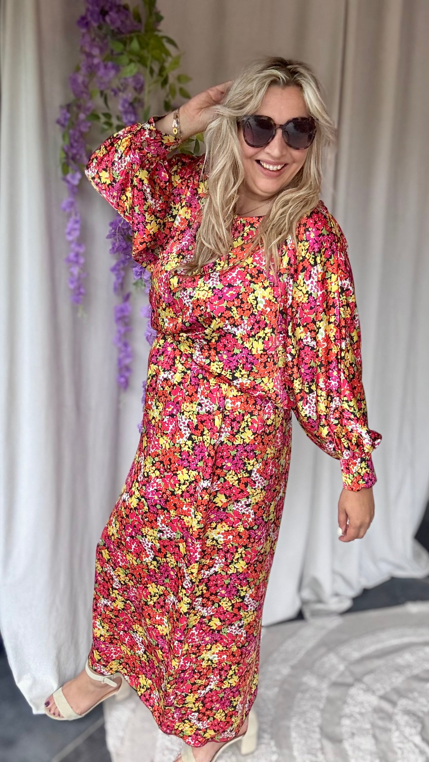 Bellini dress orange flowers