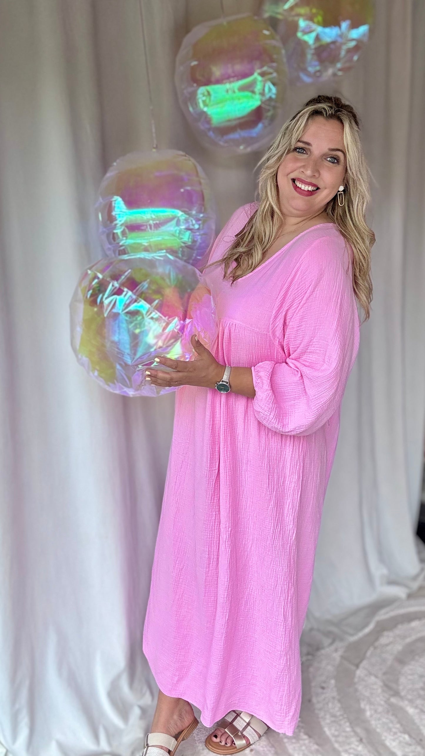 Sunset tetra dress lichtroze