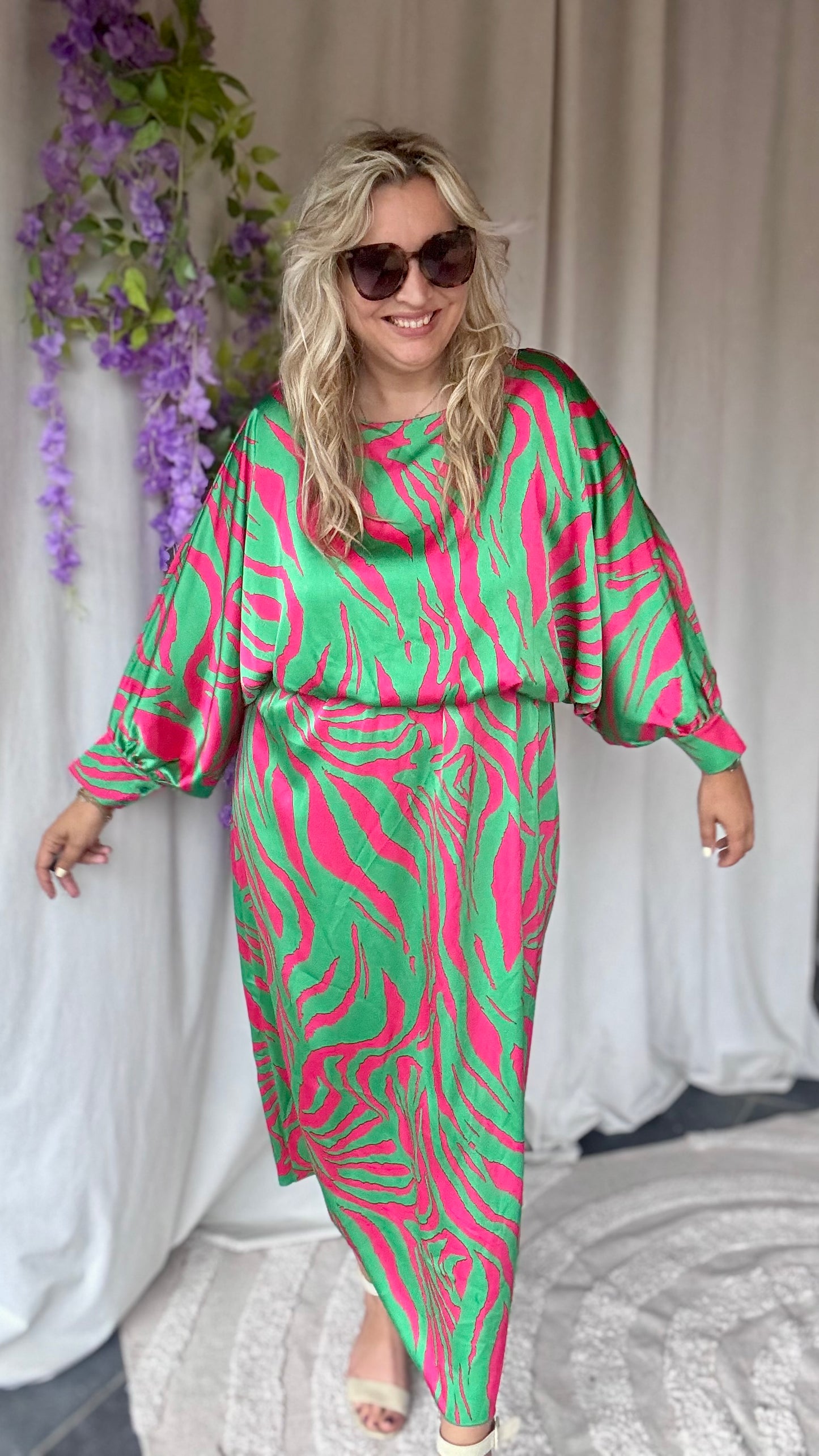 Bellini dress green/pink
