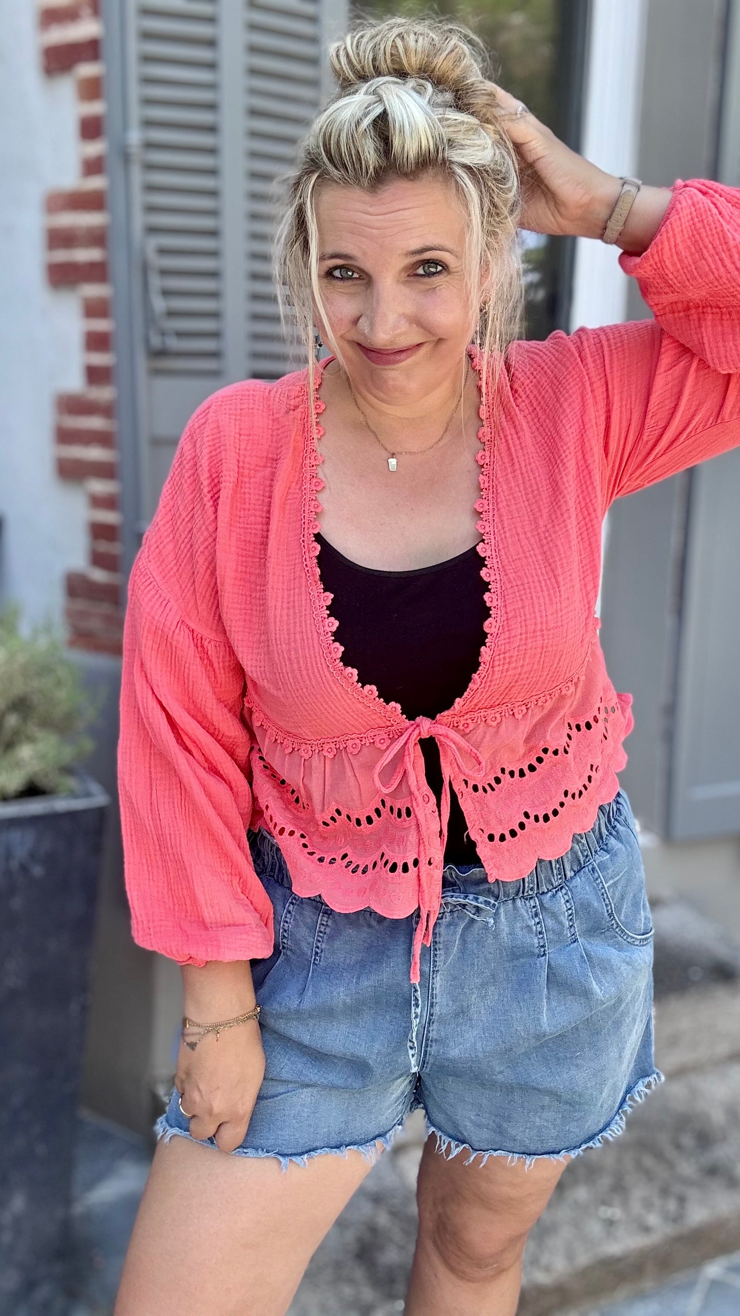Cali blouse koraal